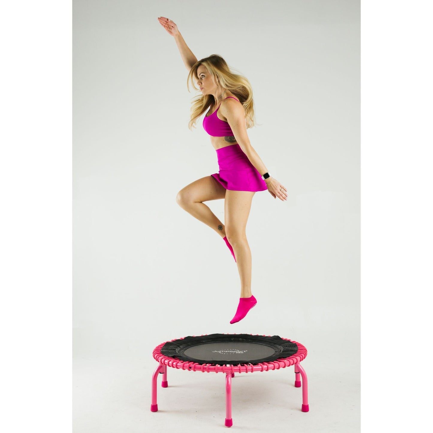 JumpSport 350 PRO Fitness Trampoline, Cardio Workout Equipment, 39 Inch, Blossom