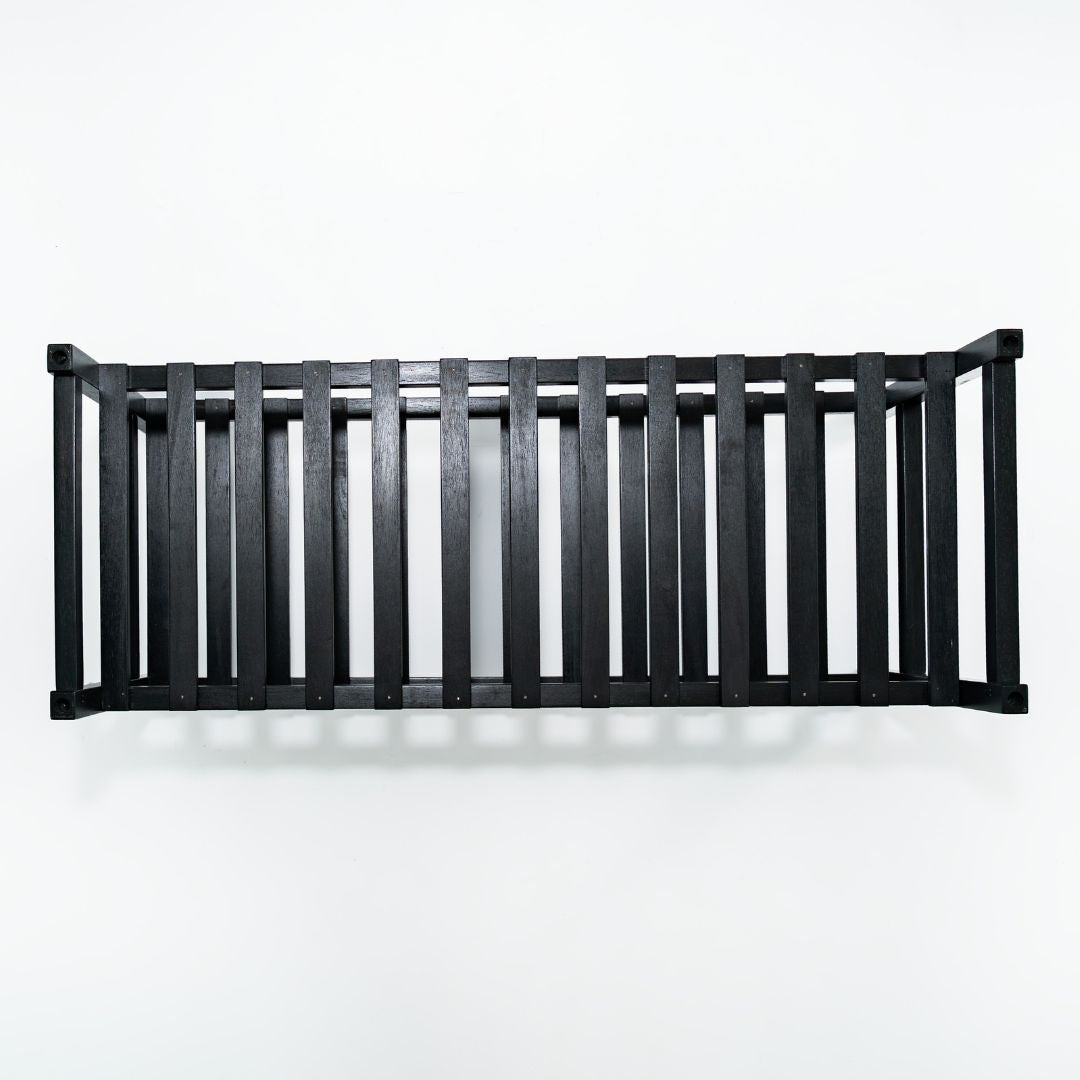 PJ Wood Stackable Wood Shoe Rack Organizer Shelf Closet Entryway Bedroom, Black