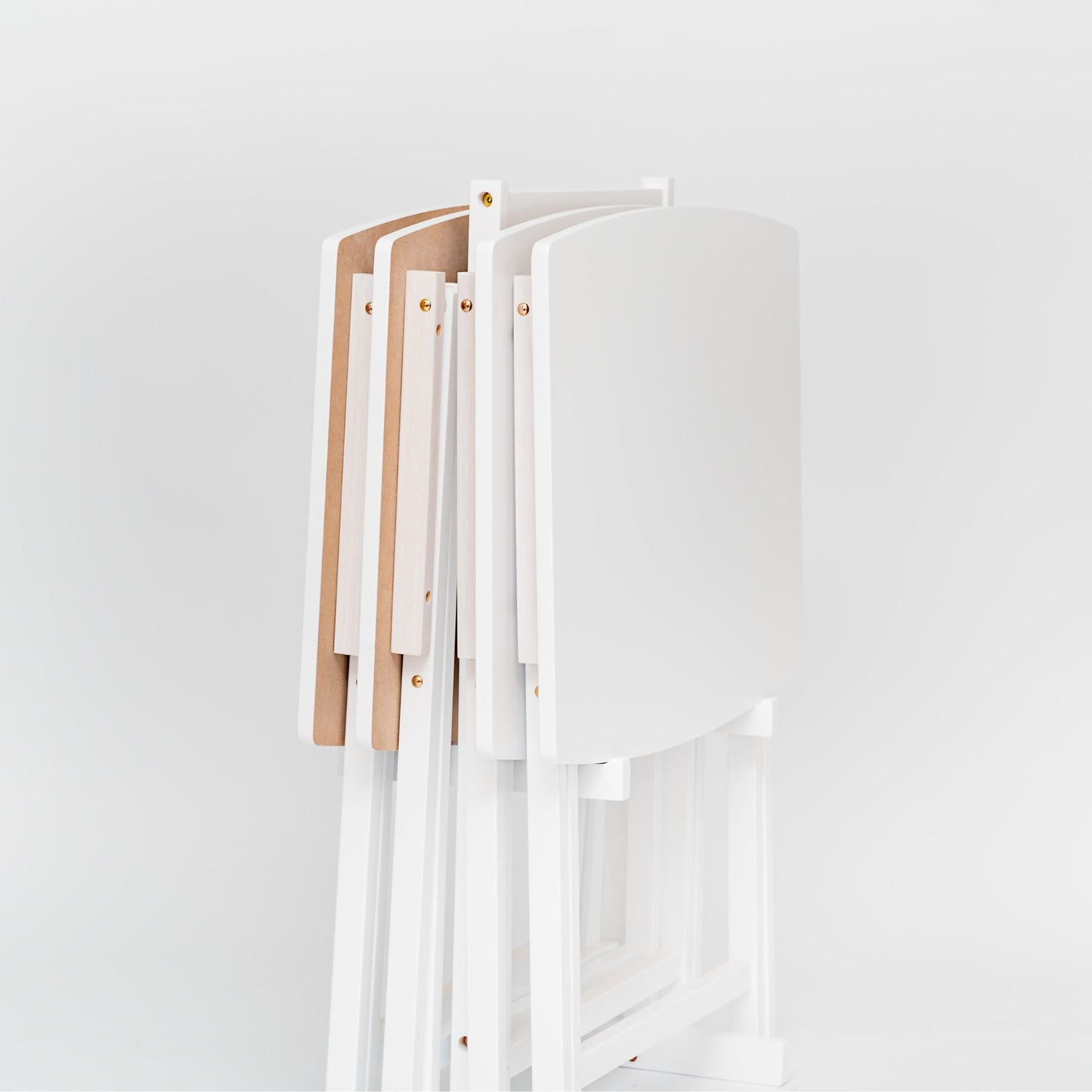 PJ Wood 5 Pack XL Oversize Tray Table Set for Living Room or Kitchen, White