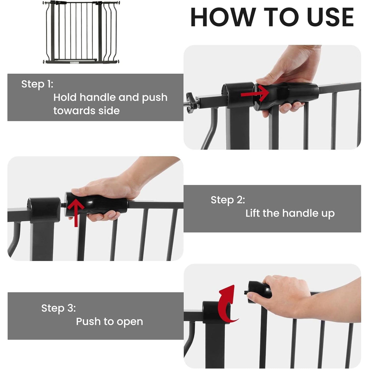 BalanceFrom Walk Thru Safety Gate, Baby & Pet, Doorways, Hallways, 30”, Graphite