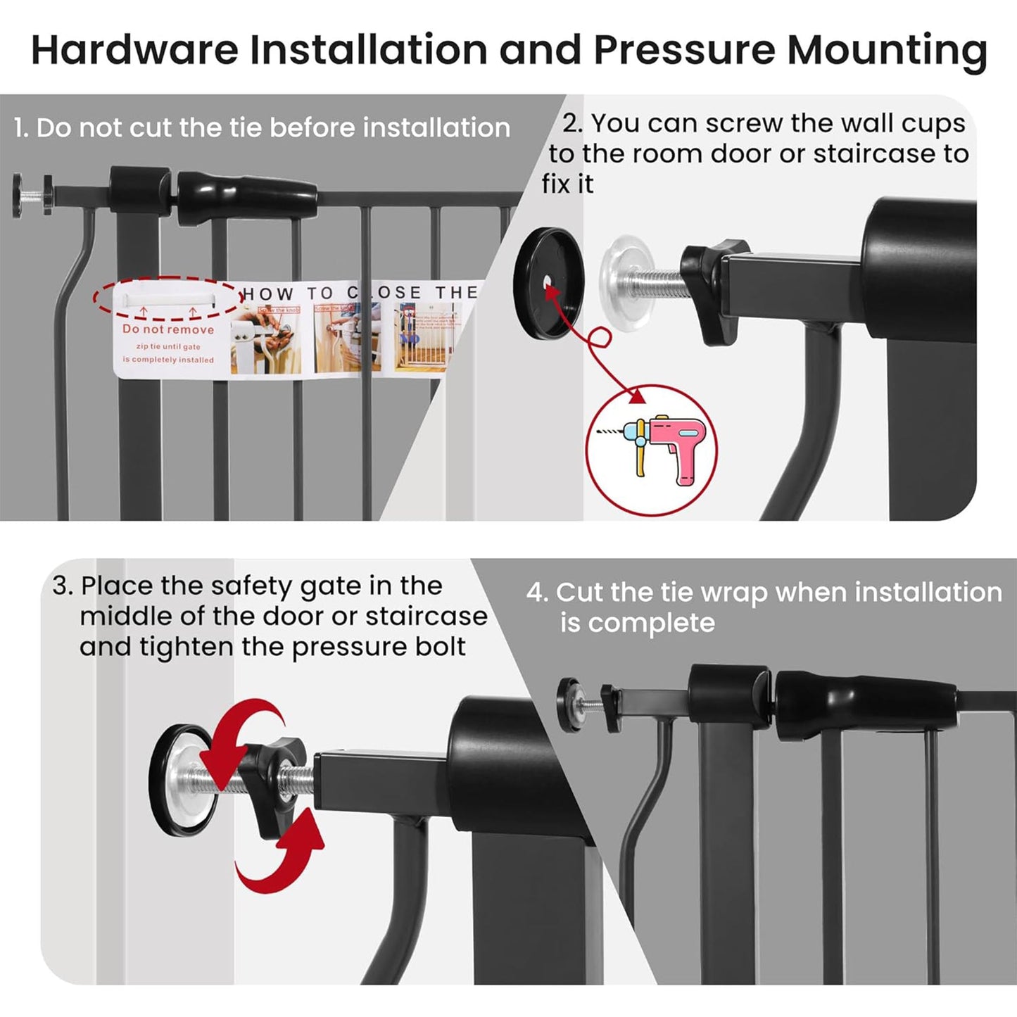 BalanceFrom Walk Thru Safety Gate, Baby & Pet, Doorways, Hallways, 30”, Graphite