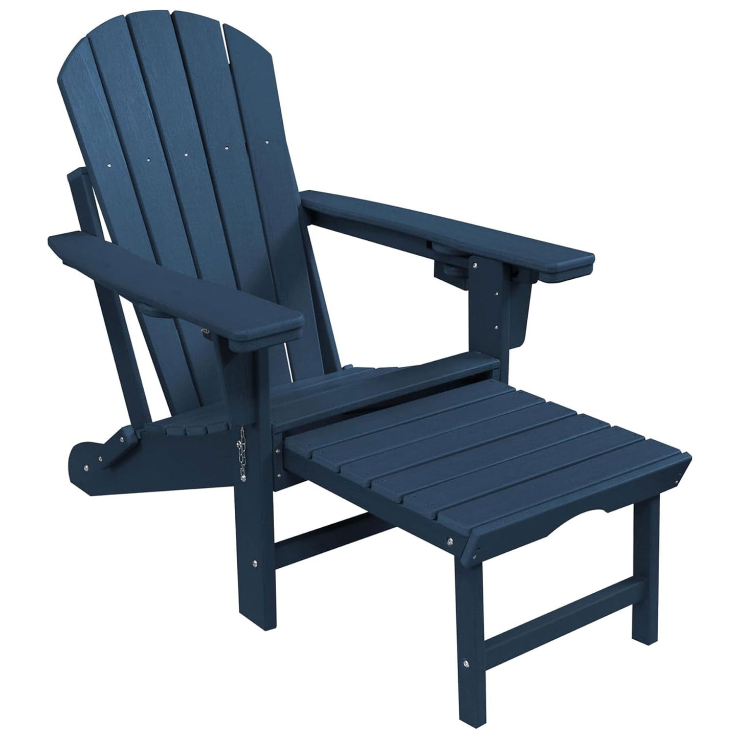 Trapper’s Peak Adjustable Folding Adirondack Chair, Footrest and Backrest, Blue