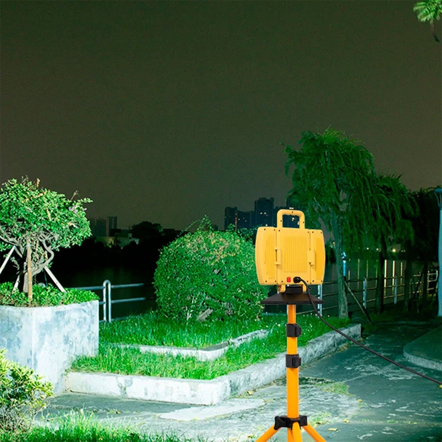 BRIGHTLIVING LED Tripod Work Light, Rechargeable Light Foldable Base, 7500 Lumen