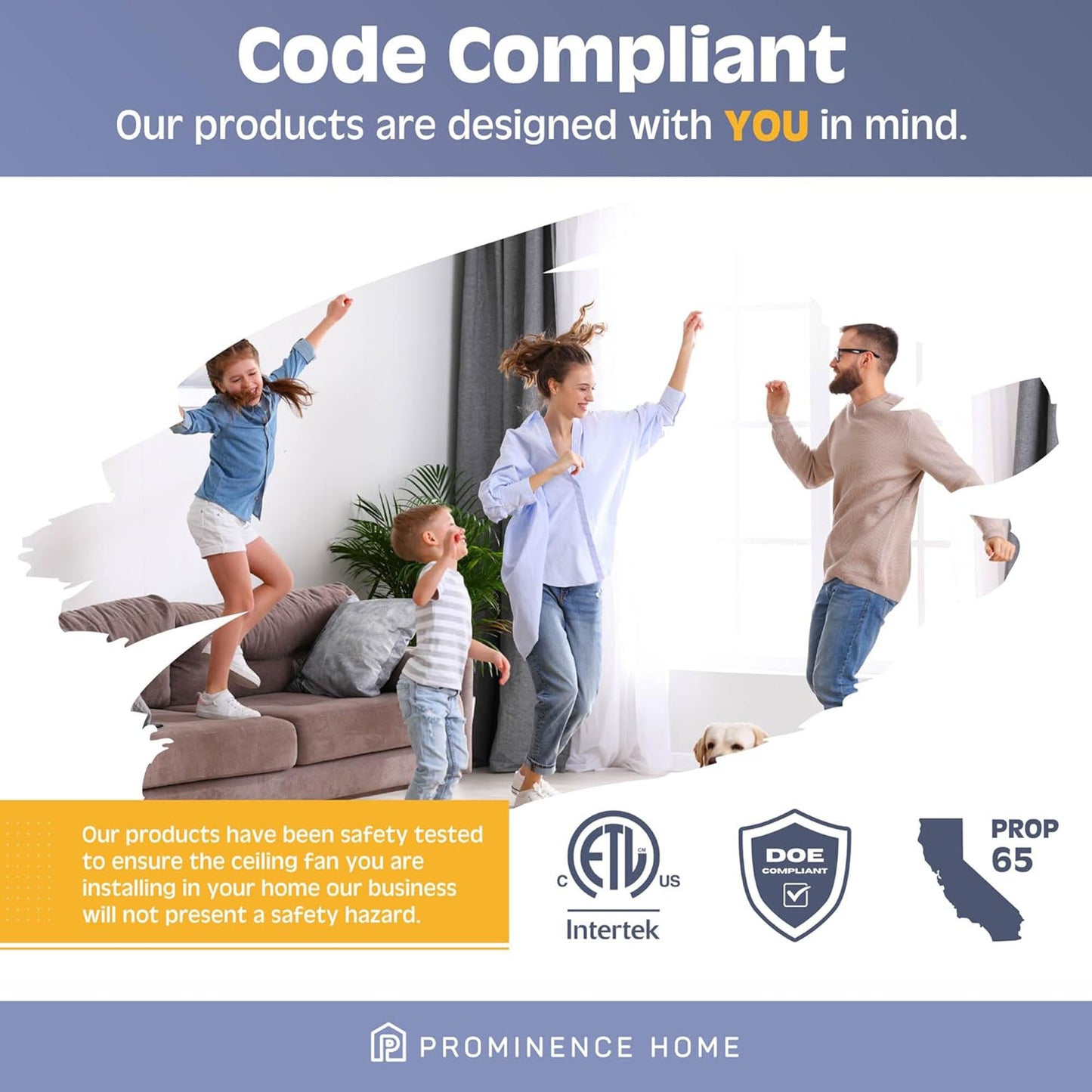 Prominence Home Ashby 52" Ceiling Fan w/Light, Remote, & 5 Blades, Black/Ebony