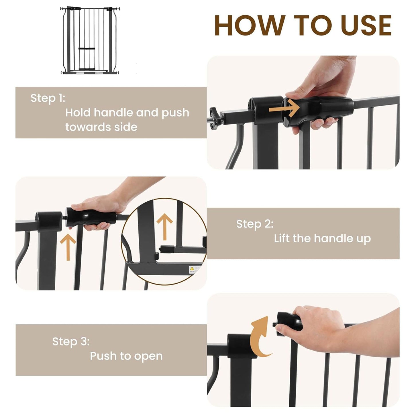 BalanceFrom Walk Thru Safety Gate, Fits 29.1-38.5" Openings, 36” Tall, Graphite
