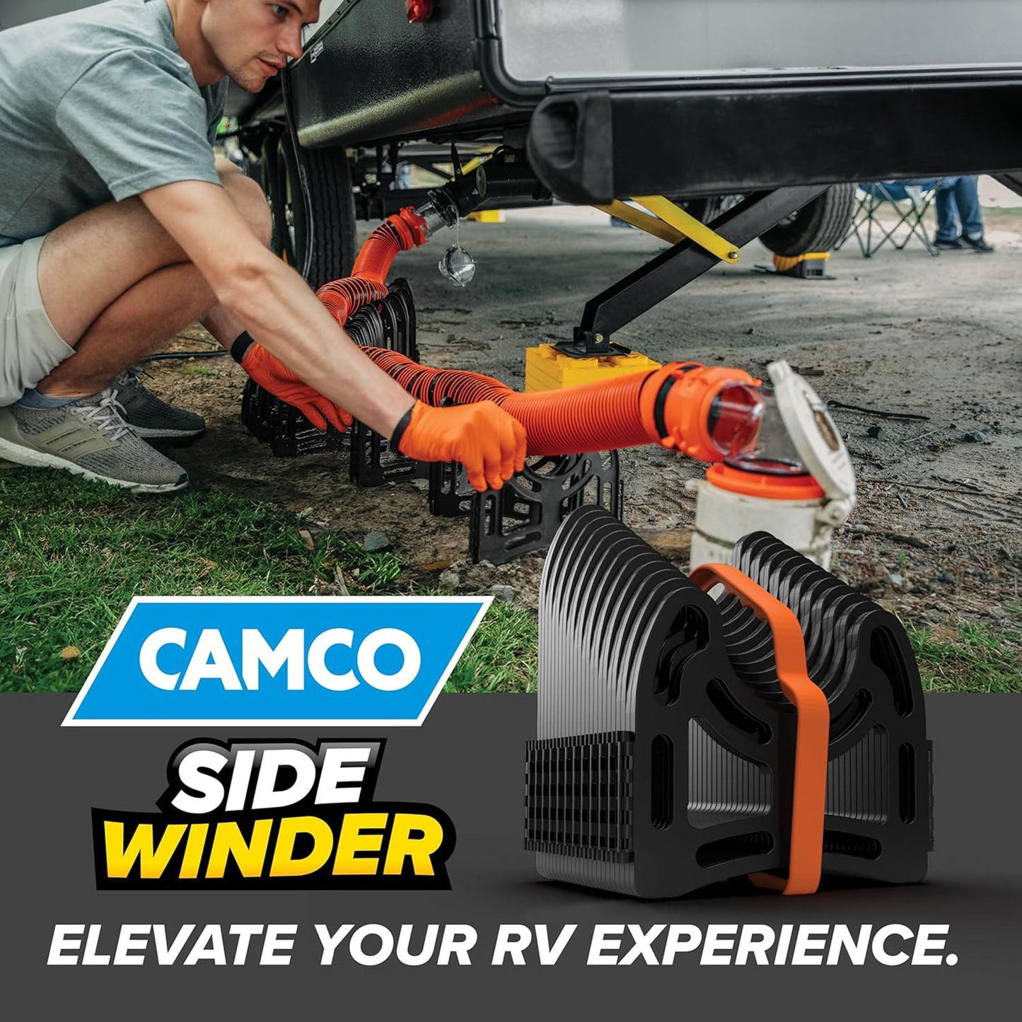 Camco Sidewinder RV Sewer Hose Support, Trailer and Camping Accessories, 20 Feet - Find Fresh Goods