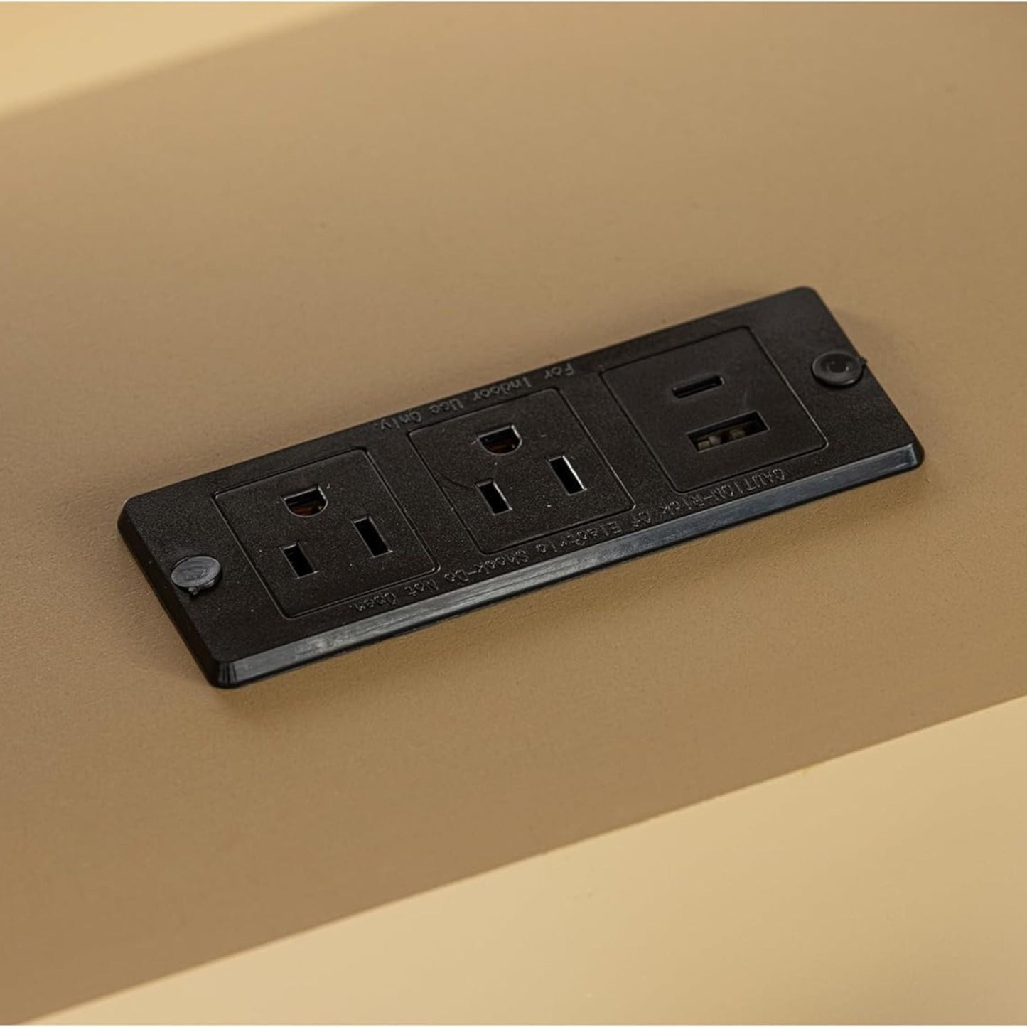 COZAYH Farmhouse 2 Drawer Bed Nightstand w/ Charging Station, Burl Wood, Natural