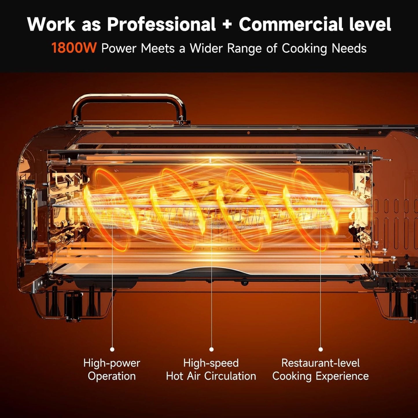 Kitchen Elite 18L Digital Air Fryer Toaster Oven, Convection Pizza Oven, Silver