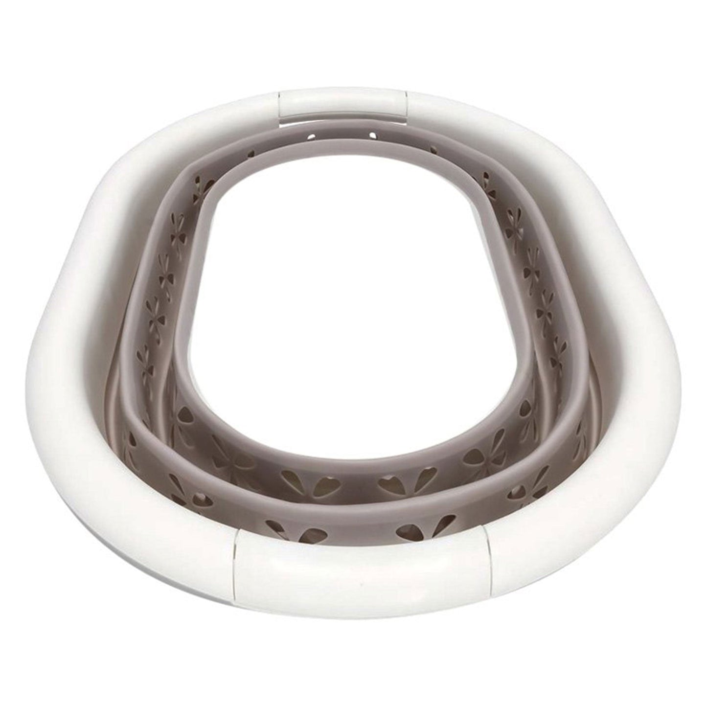 Camco Collapsible Laundry Basket, Plastic Bin, Handles for Storage, Small, Taupe