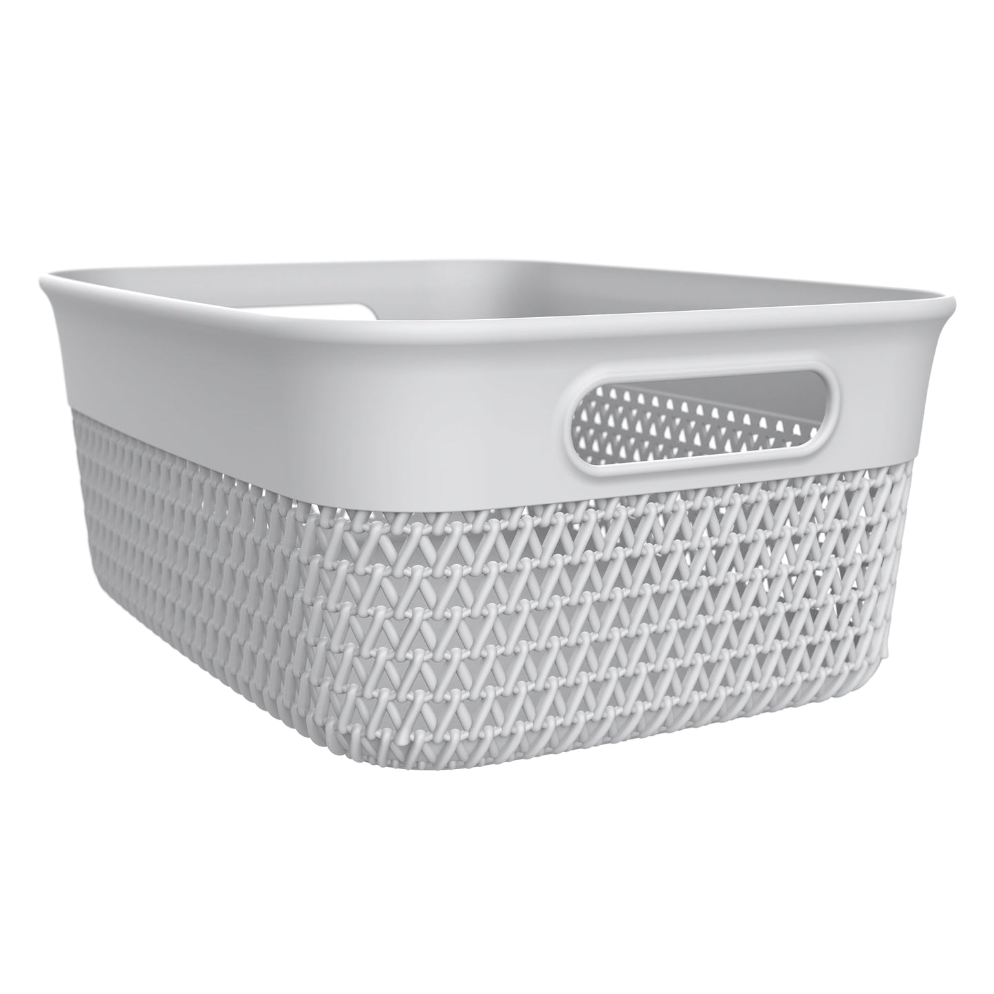 Life Story 10 Qt Decorative Storage Basket, Medium Plastic Home Organizer, White