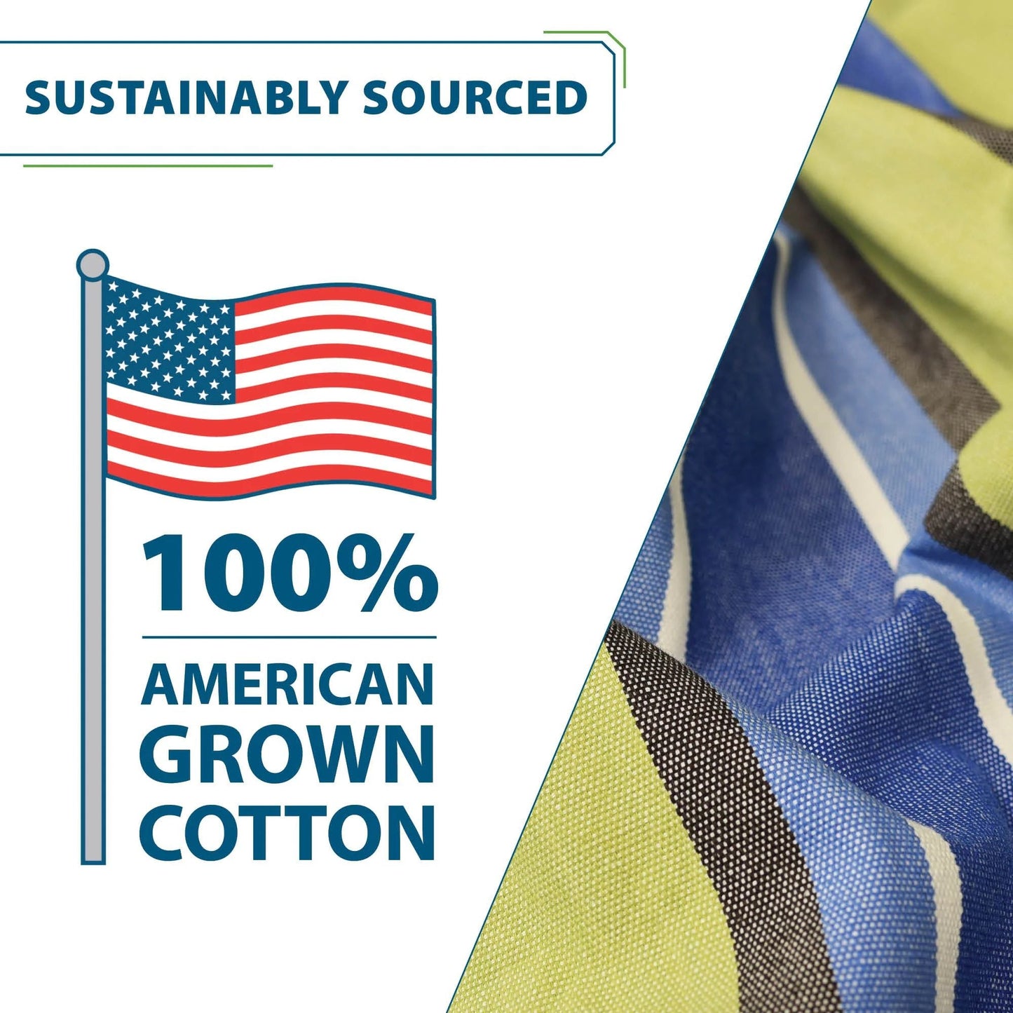 Vivere Double Cotton Hammock, Comfortable Daybed with Steel Stand, 9', Oasis