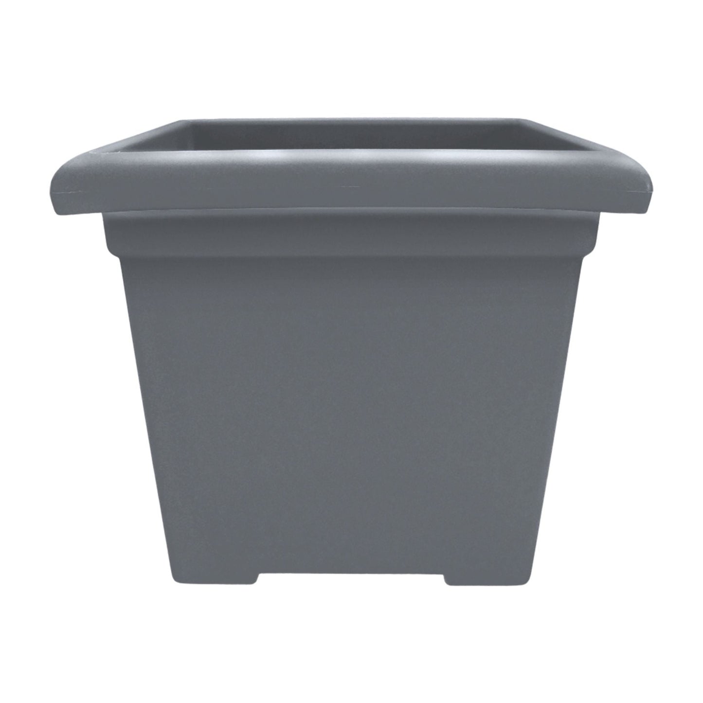 The HC Companies Accent Square Plastic Plant Pot with Drainage, 15.5", Warm Gray
