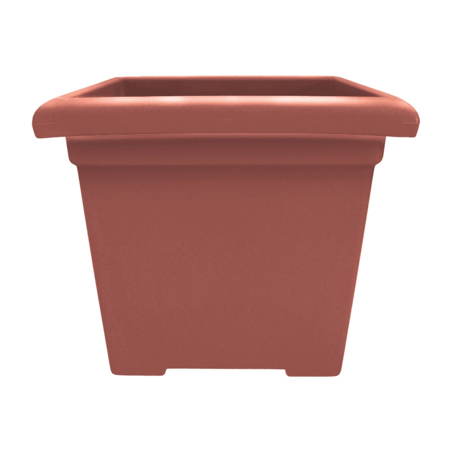 The HC Companies Accent Square Plastic Plant Pot with Drainage, 15.5 Inch, Clay