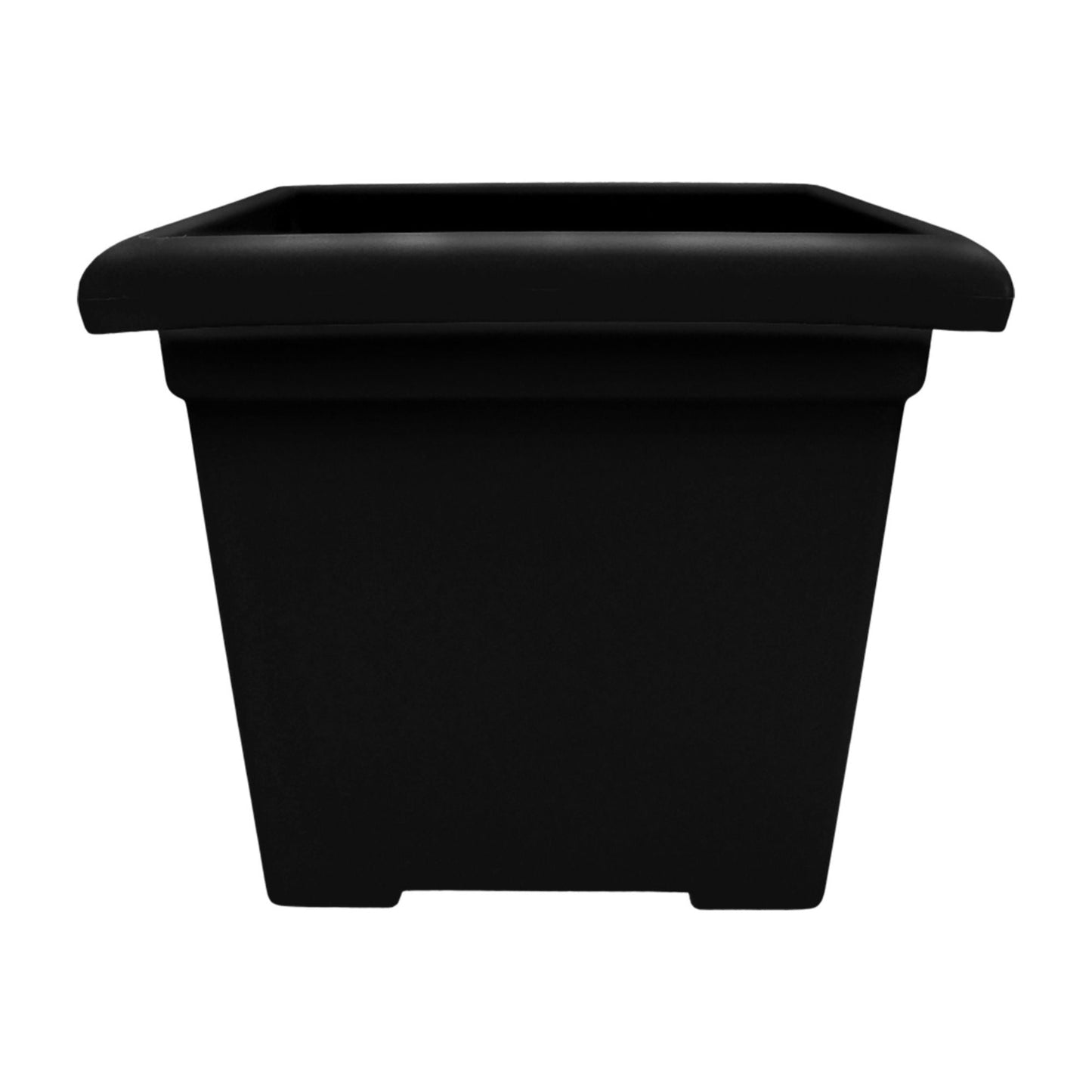 The HC Companies Accent Square Plastic Plant Pot with Drainage, 15.5 Inch, Black