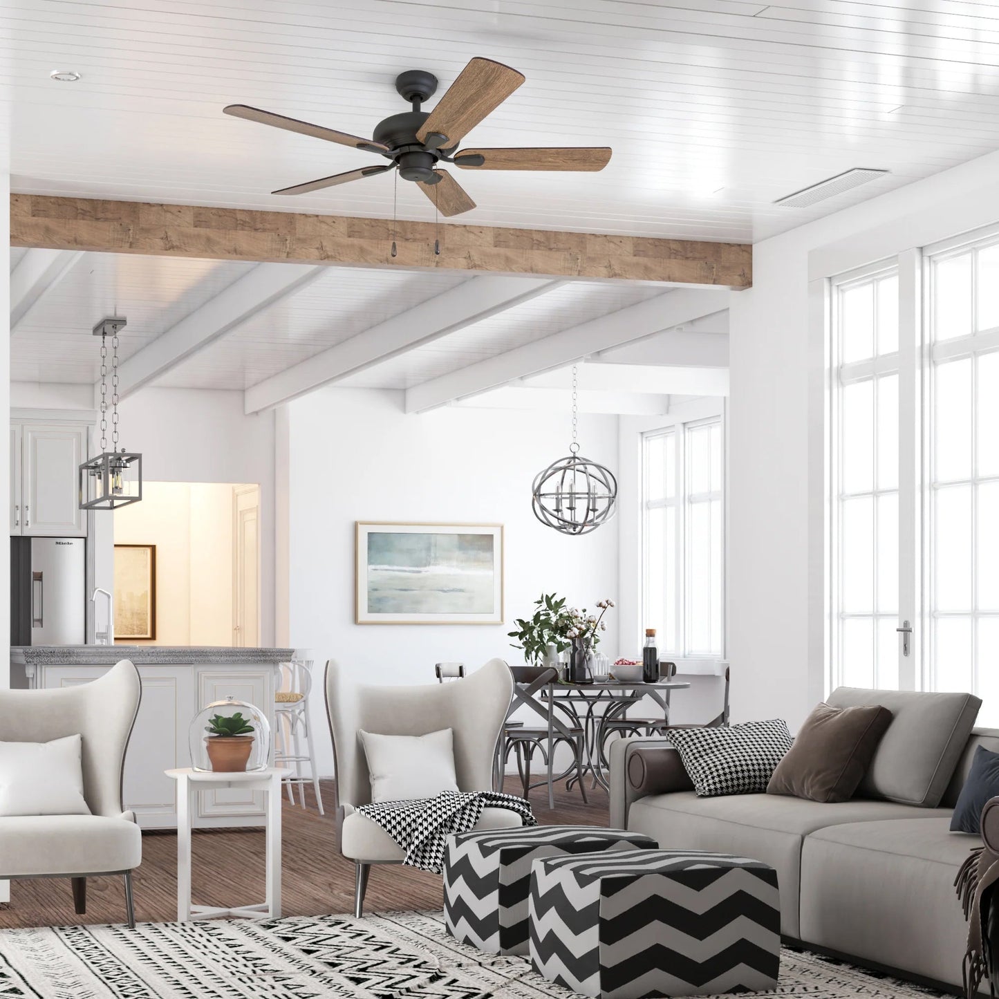 Prominence Home Russwood 42 Inch Farmhouse Ceiling Fan with No Light, Bronze