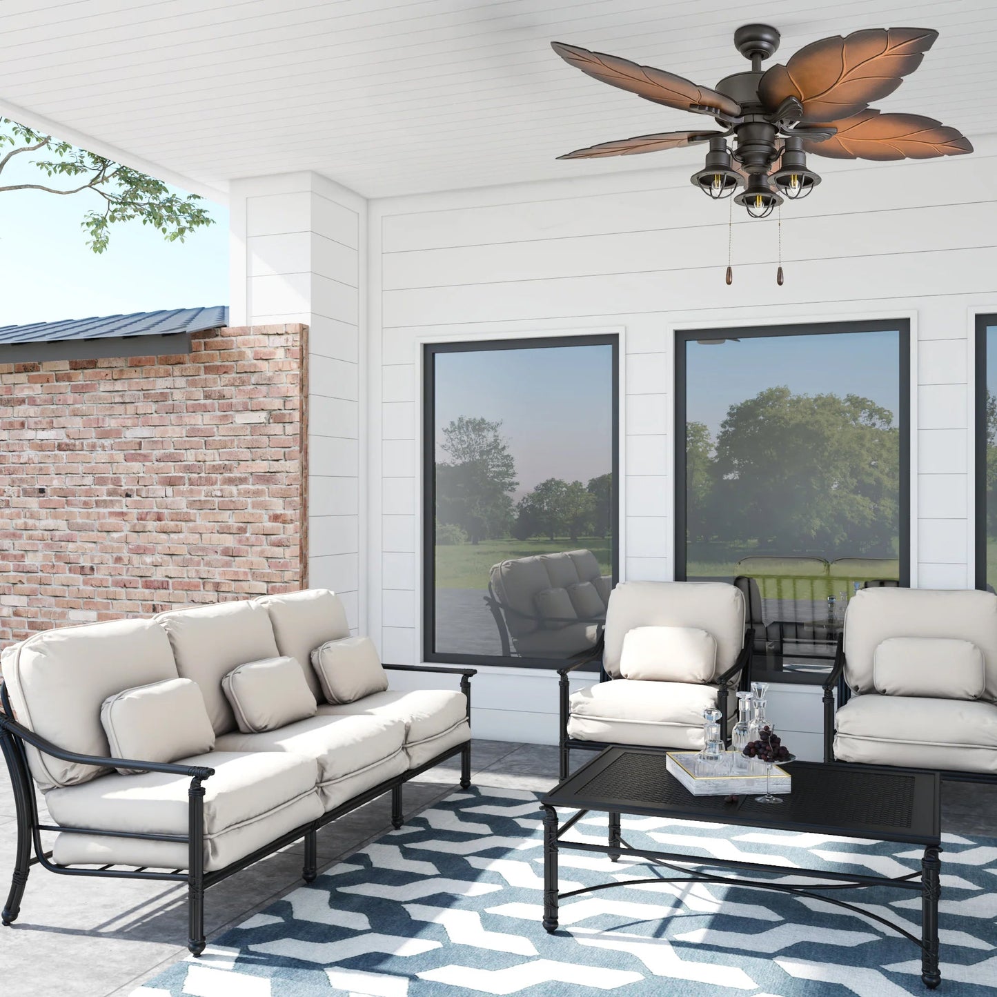 Prominence Home Ocean Crest 52" Tropical Indoor or Outdoor ceiling Fan, Bronze