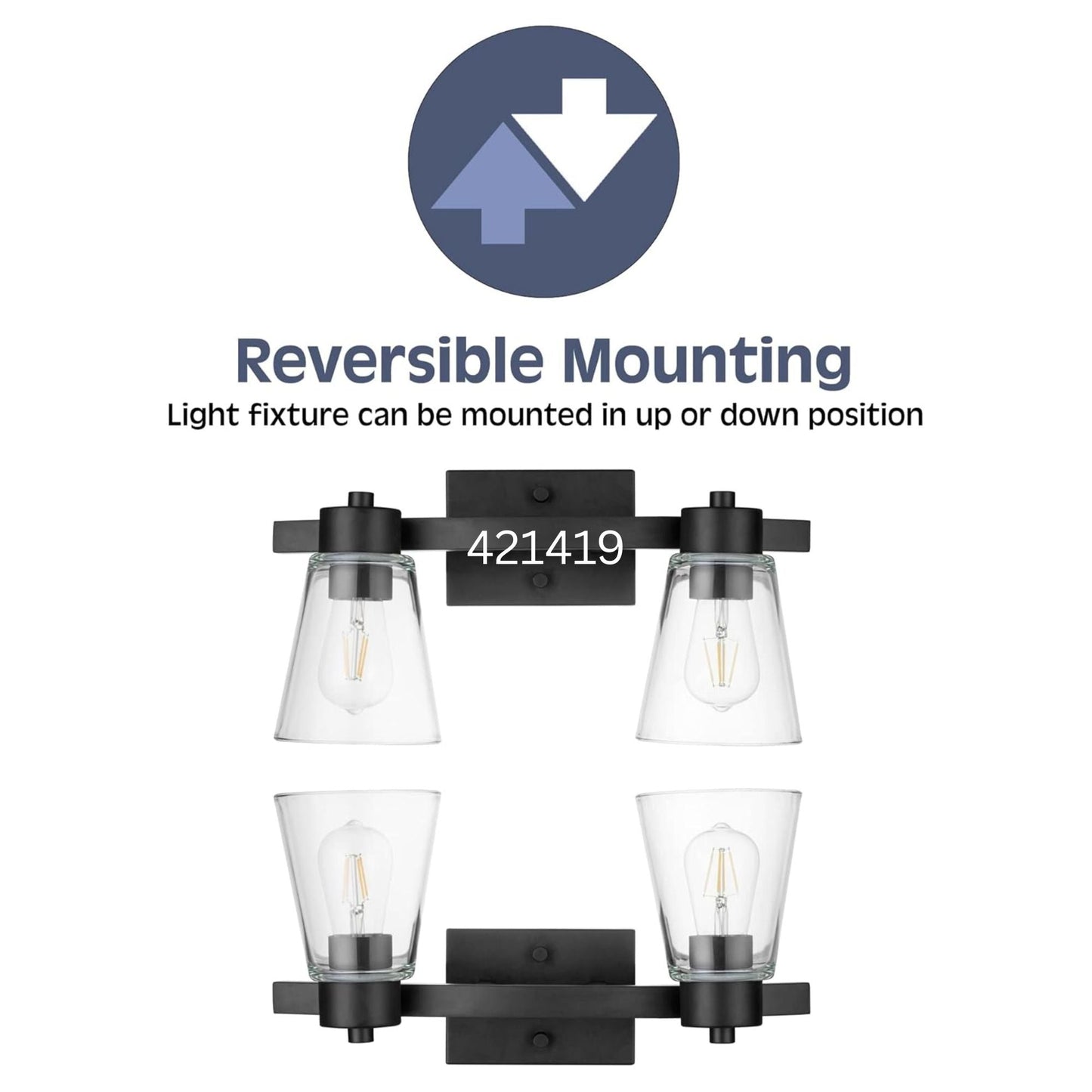 Prominence Home Fairendale 2 Light Bathroom Wall Vanity Light, Matte Black