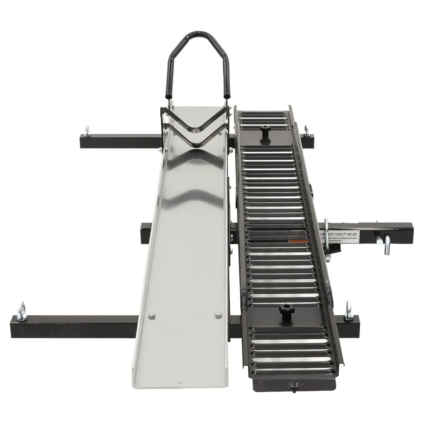 Black Widow Heavy Duty Hitch Mount Motorcycle Carrier, Steel Track & Ramp, Black - Find Fresh Goods