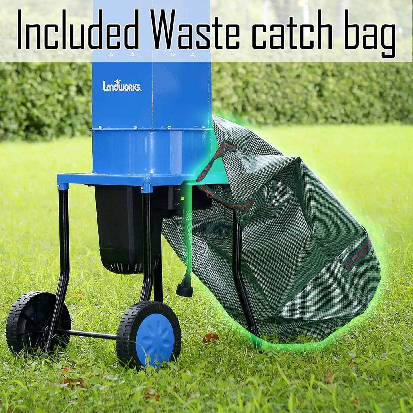 Landworks Electric Leaf Shredder & Mulcher 0.5” 15 AMP 120V Corded Electric Chipper