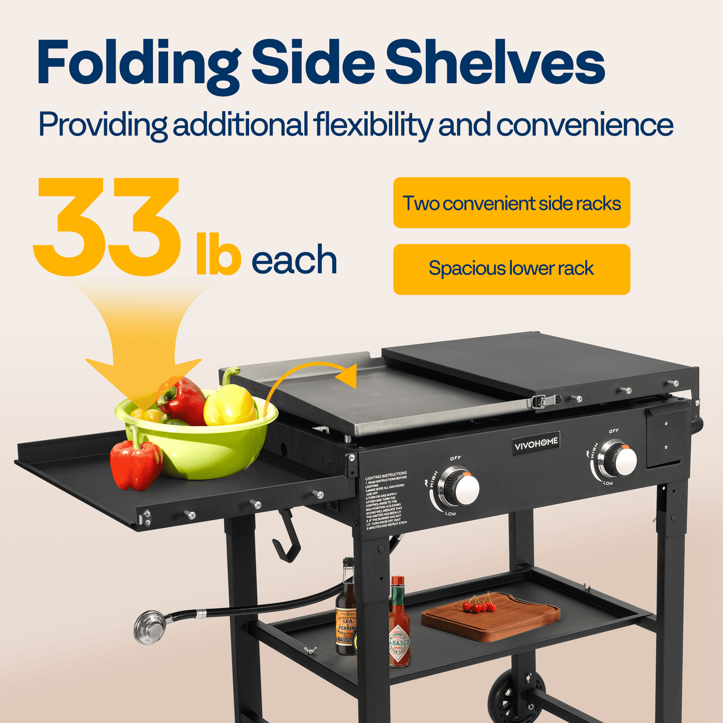 SPECSTAR 2-Burner 28" Foldable Propane Griddle, Portable Flat Top Gas Grill-30,000 BTU Propane Fuelled for Camping, Tailgating, BBQ