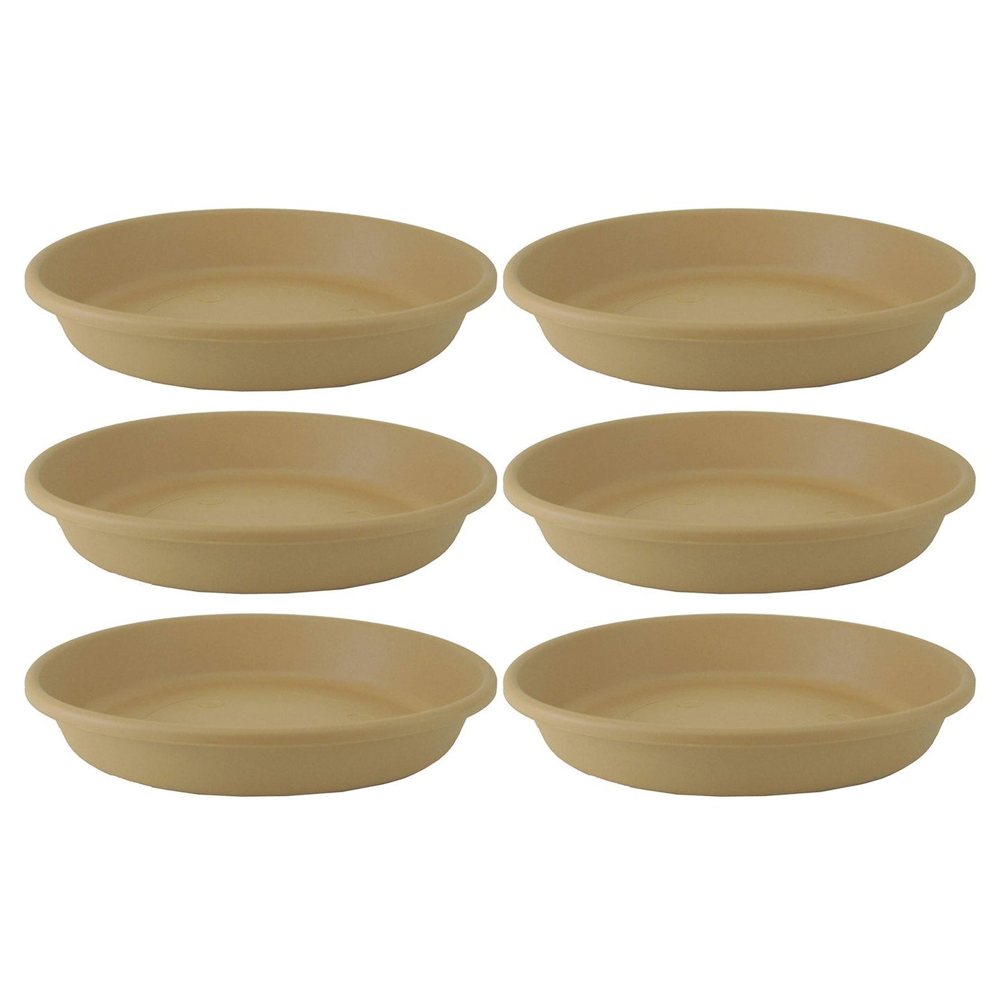 HC Companies Classic 10 Inch Round Flower Pot Plant Saucer, Sandstone (6 Pack)