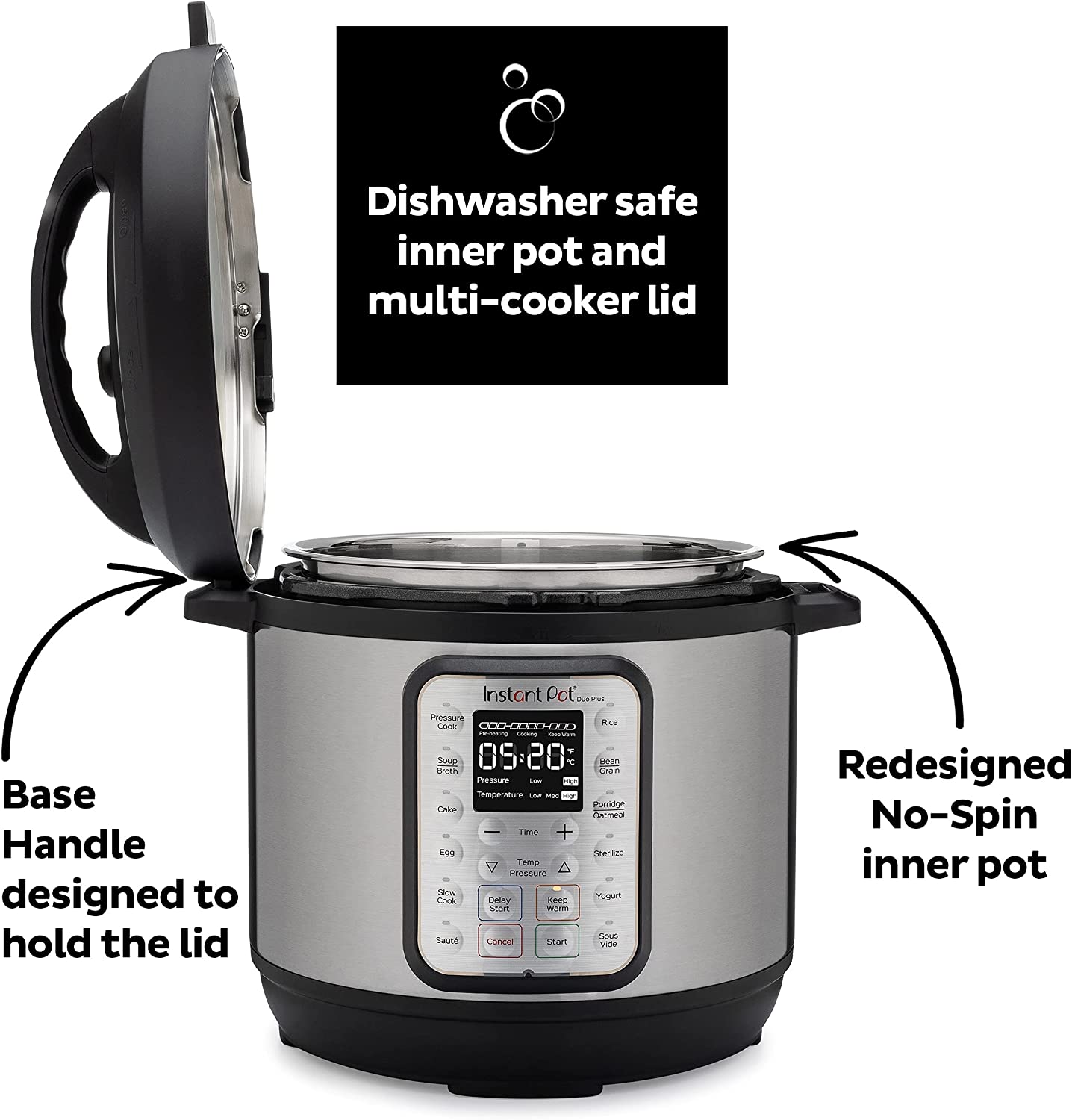 Instant Pot Duo 7-in-1 Electric Pressure Cooker, Slow Cooker, Rice Cooker, Steamer, Sauté, Yogurt Maker, Warmer & Sterilizer, Includes App With Over 800 Recipes, Stainless Steel, 6 Quart