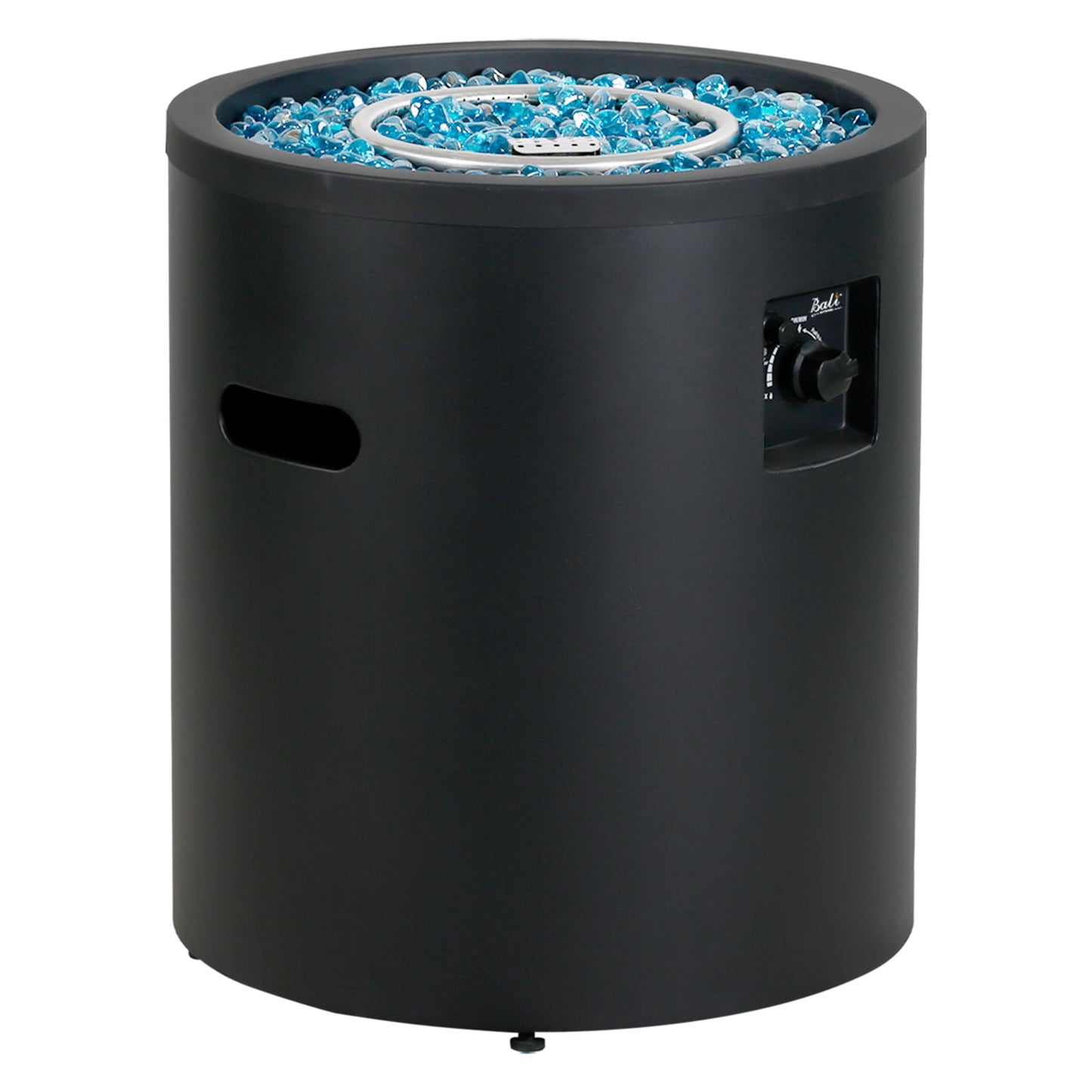 BALI OUTDOORS 23" Gas Fire Pit Propane Fire Column, 50,000BTU Round Propane Fire Pit Table with Glass Stones