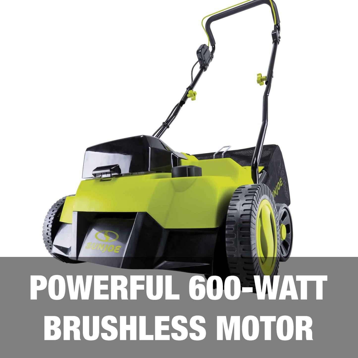 Sun Joe 14" Cordless Brushless Dethatcher + Scarifier, 5 Positions, 2 x 4.0-Ah Batteries & Charger