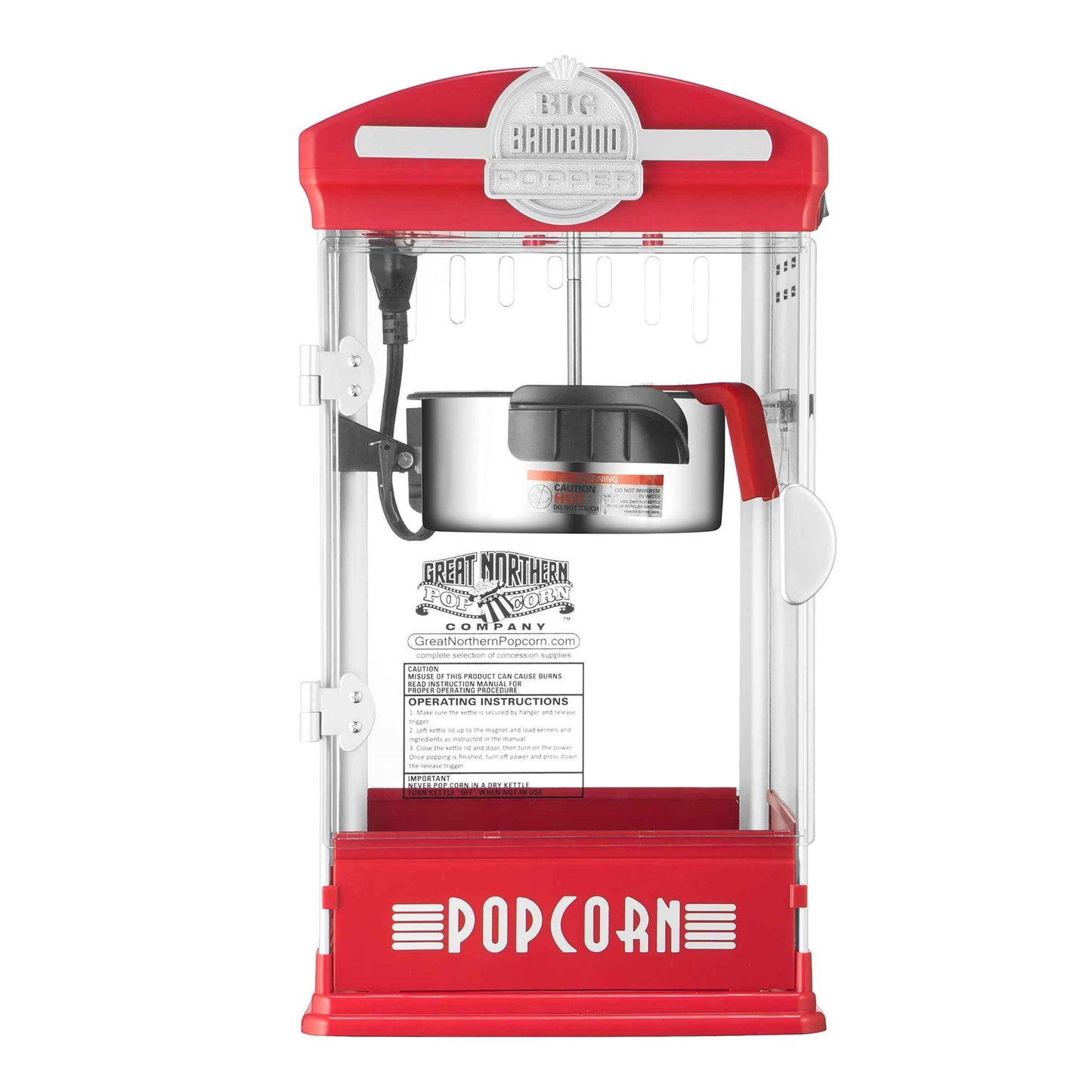 Big Bambino Retro Tabletop 4-oz Popcorn Popper by Great Northern Popcorn, Red
