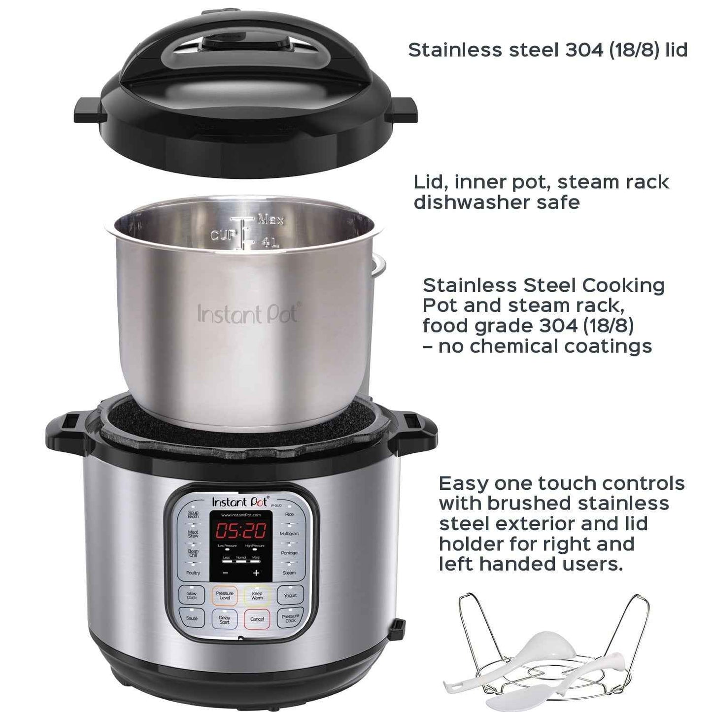 Instant Pot Duo 6-Quart 7-in-1 Electric Pressure Cooker, Slow Cooker, Rice Cooker, Steamer, Sauté, Yogurt Maker, Warmer & Sterilizer, Includes App With Over 800 Recipes, Stainless Steel