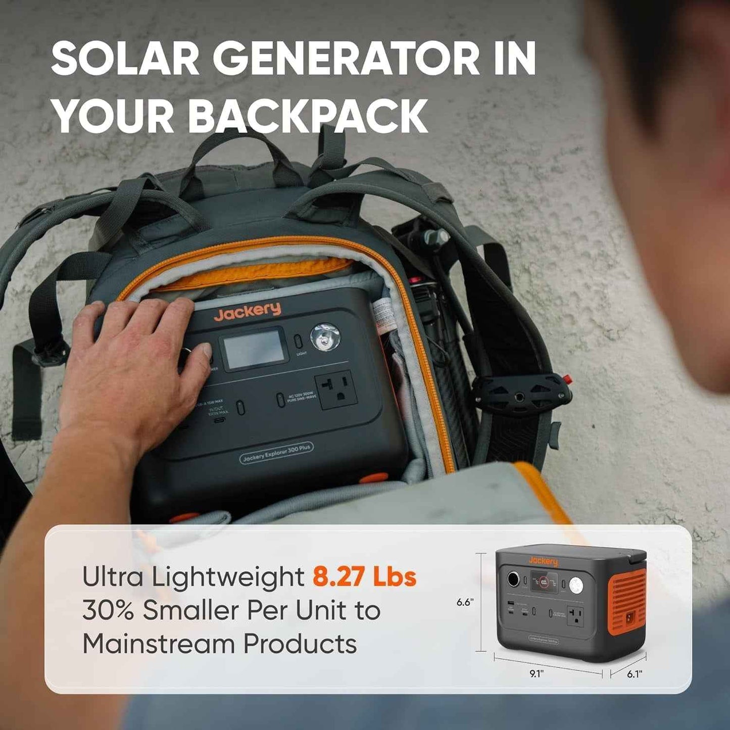 Jackery Explorer 300 Plus Portable Power Station, 288Wh Backup LiFePO4 Battery,(Solar Panel Optional)