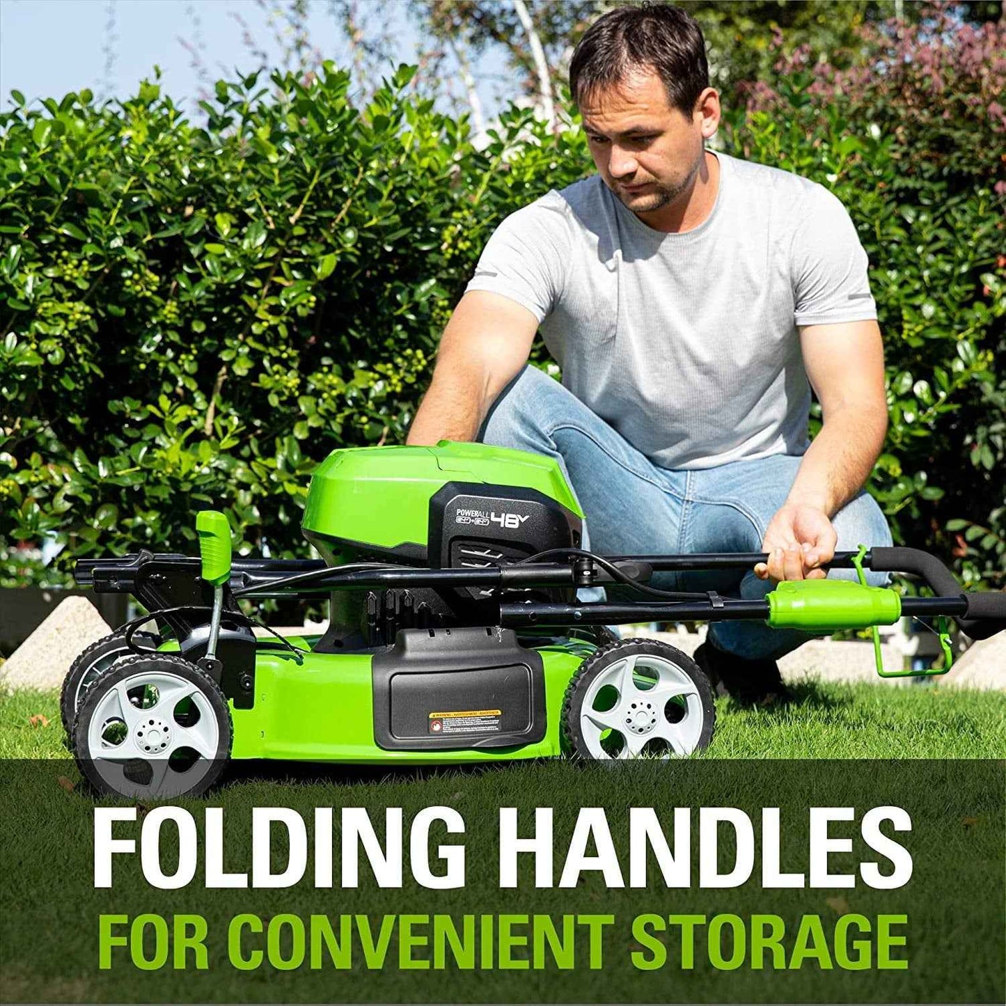 Greenworks 48V USB Batteries and Dual Port Rapid Charger Included Brushless Push Lawn Mower, 19”