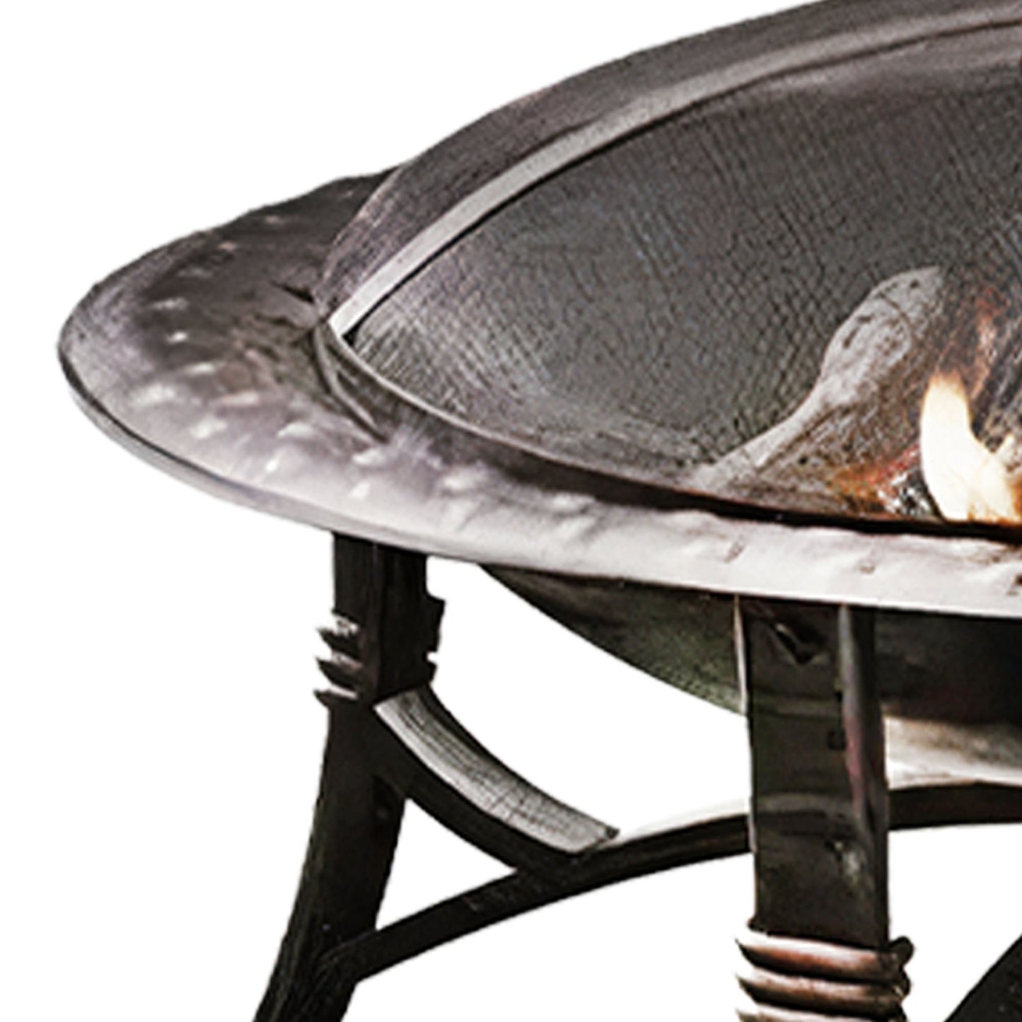 Four Seasons Courtyard 35" Round Wood Burning Fire Bowl w/Fire Grate, Black