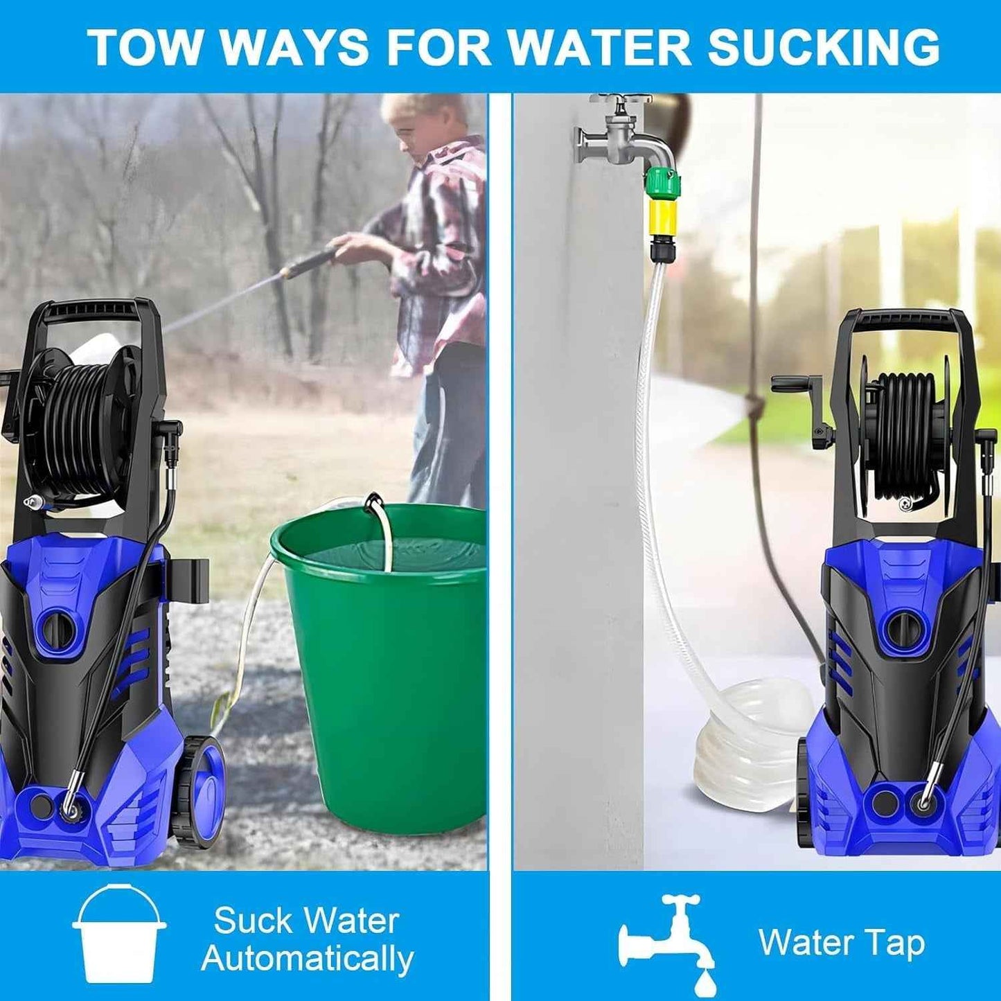 YouYeap 3000 PSI Electric Pressure Washer 2.0 GPM for Household, Great for Cars, Patios, Siding, Driveways