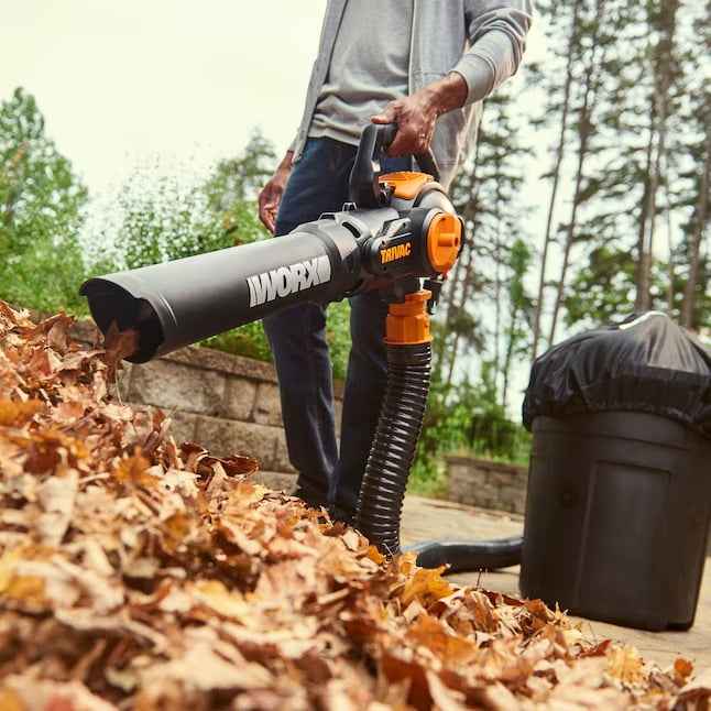 Worx WG524 12 Amp TRIVAC 3-in-1 Electric Leaf Blower/Mulcher/Vac with Leaf Collection System