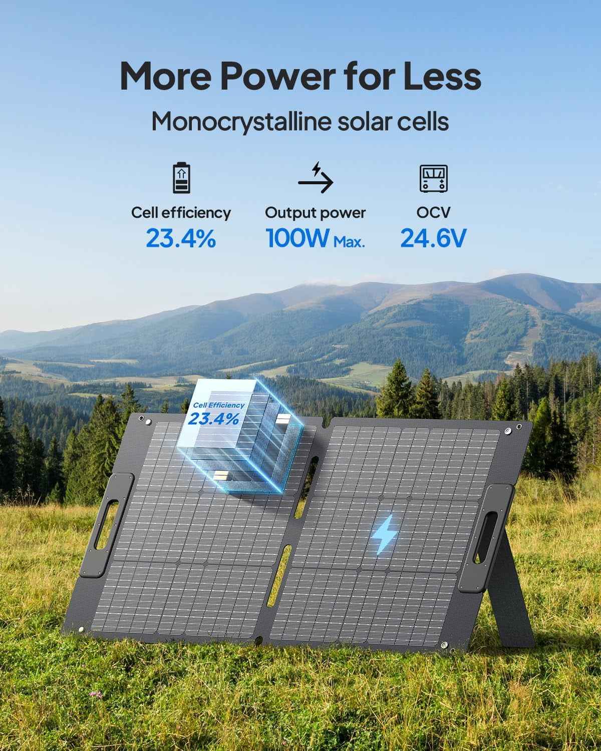 BLUETTI AC70 Portable Solar Generator, 768Wh LiFePO4 Power Station,80% Charge in 45 Mins, 1000W Rated Power (2000W Lifting Power) for Camping, Hiking, Home Backup