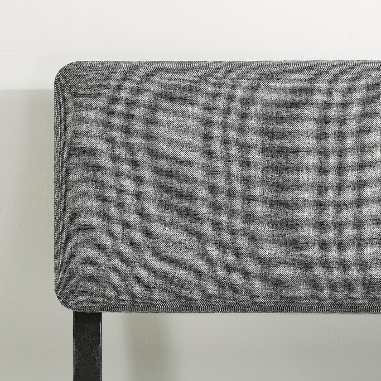 Mellow KERA Metal and Wood Platform Bed Frame with Angled Headboard, King, Black