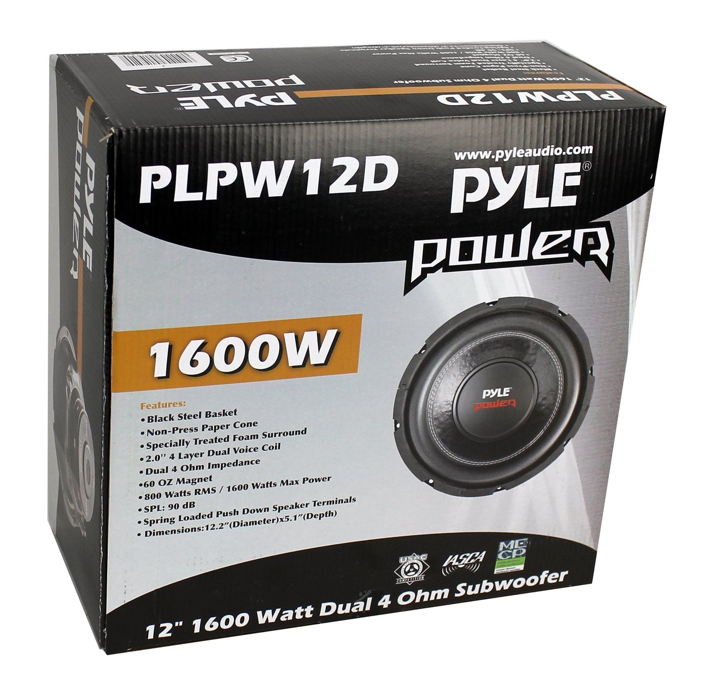 PYLE 12" 1600W 4Ohm DVC Black Car Stereo Audio Power Subwoofer Dual Coil(3 Pack) - Find Fresh Goods