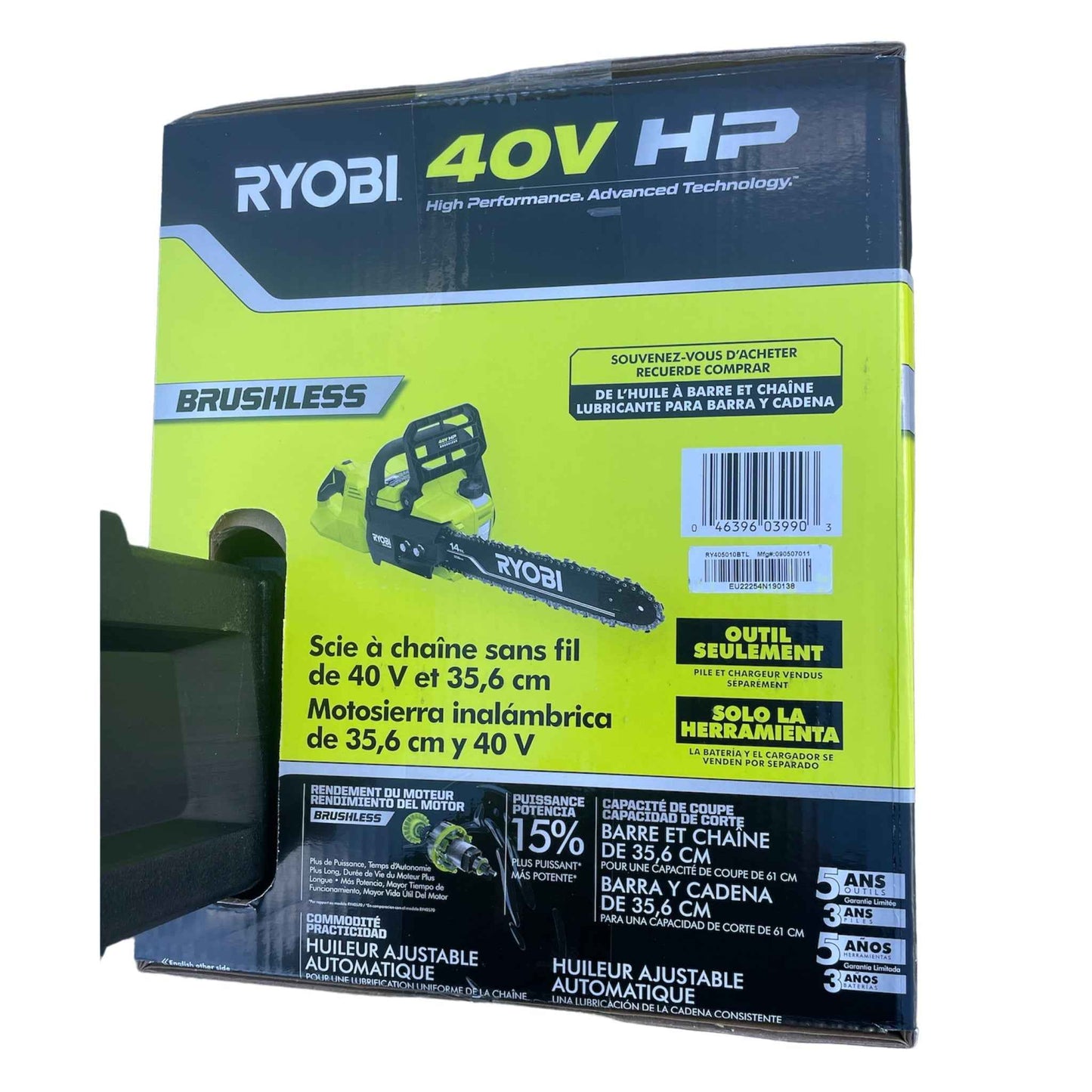 RYOBI Cordless 40V Battery 14 in. Bar Chainsaw Outdoor Bare Tool