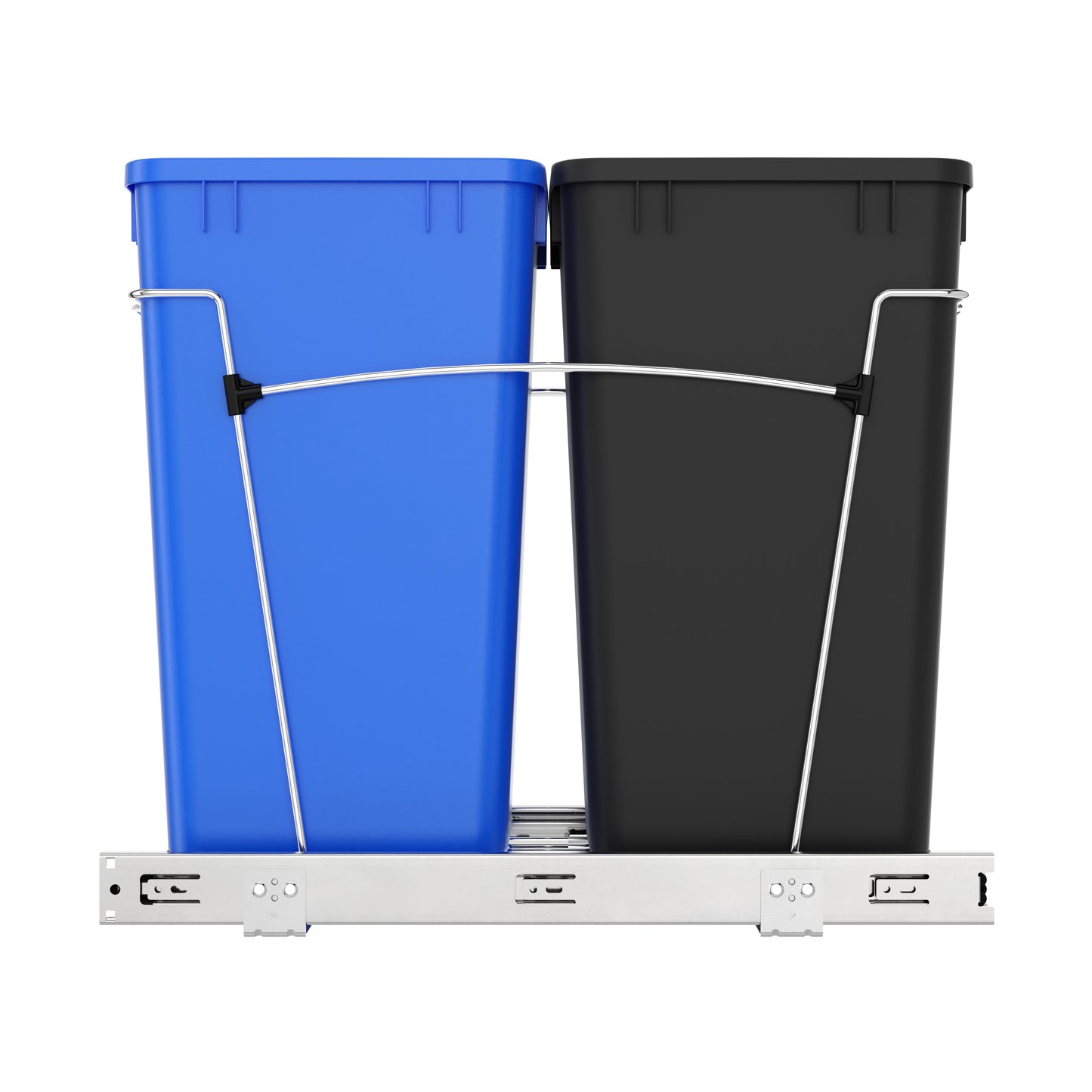Rev-A-Shelf Double Pullout Trash Can 27 qt. for Kitchen, RV-15KD-2218C-S