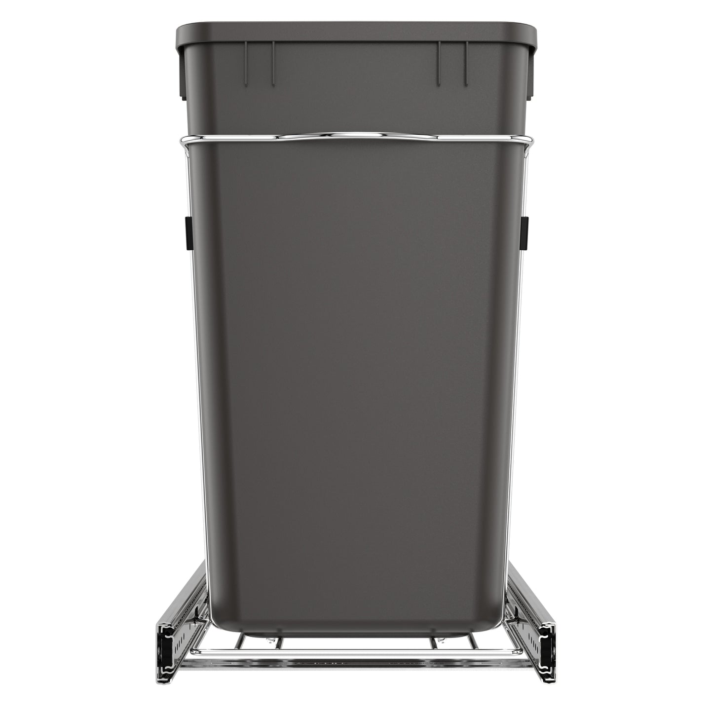 Rev-A-Shelf Double Pullout Trash Can 27 qt. for Kitchen, Gray, RV-15KD-13C-S