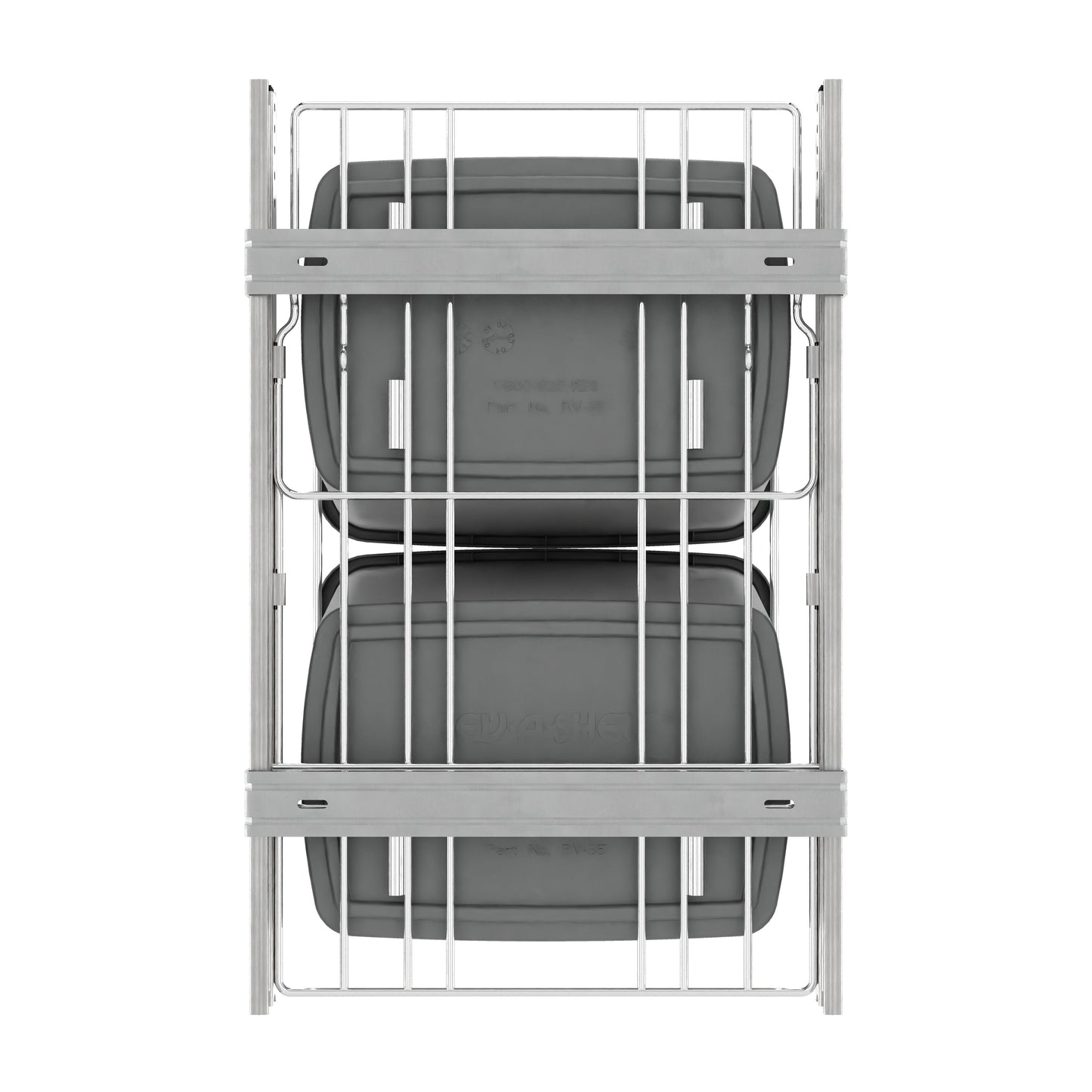 Rev-A-Shelf Double Pullout Trash Can 35 qt. for Kitchen, Silver, RV-18KD-17C S