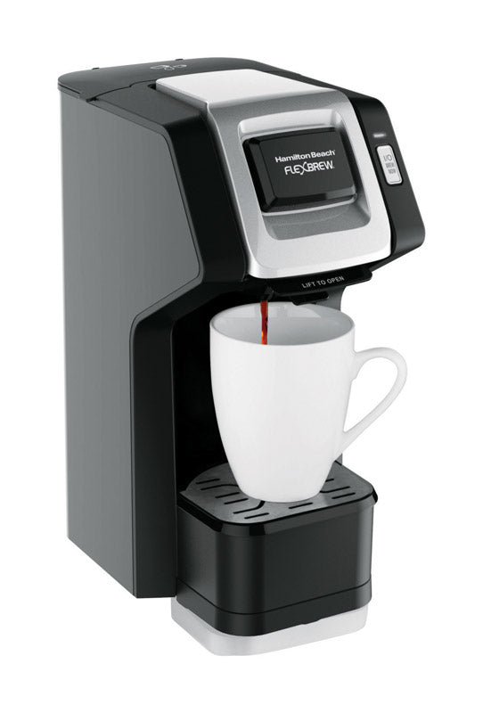 Hamilton Beach FlexBrew 10-14 oz Black/Silver Single Serve Coffee Maker