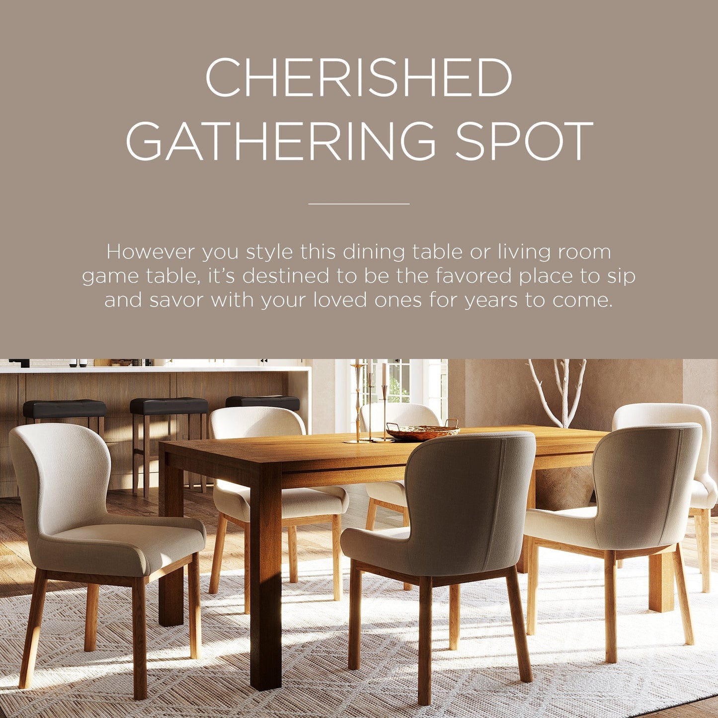 Cleo Contemporary Wooden Dining Table in Refined Brown Finish