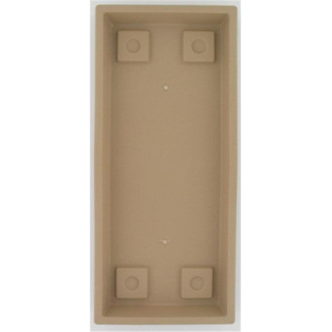 HC Companies Farmhouse Venetian 30In Rectangular Flower Box Saucer, Sand, 12 Ct