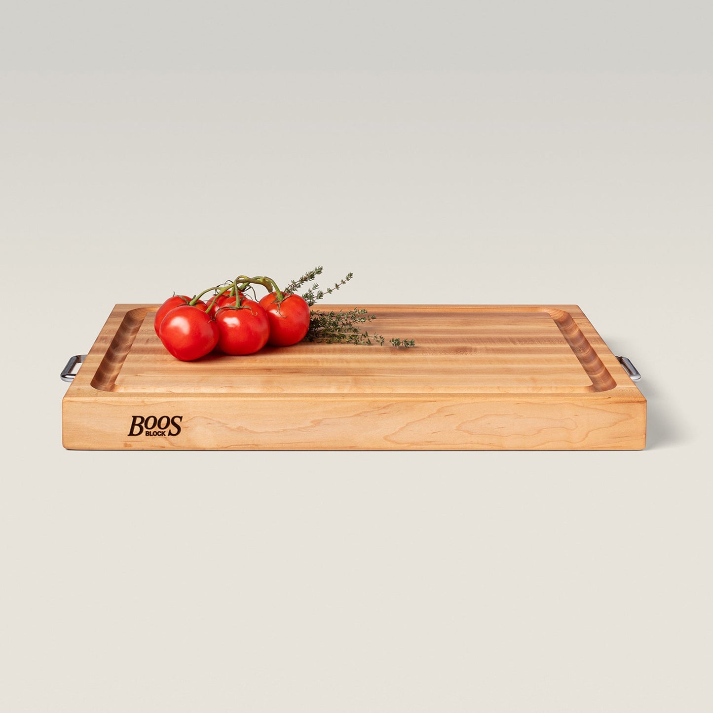 John Boos Block 24x18" Edge Grain Maple Wood Reversible Cutting Board w/Handles