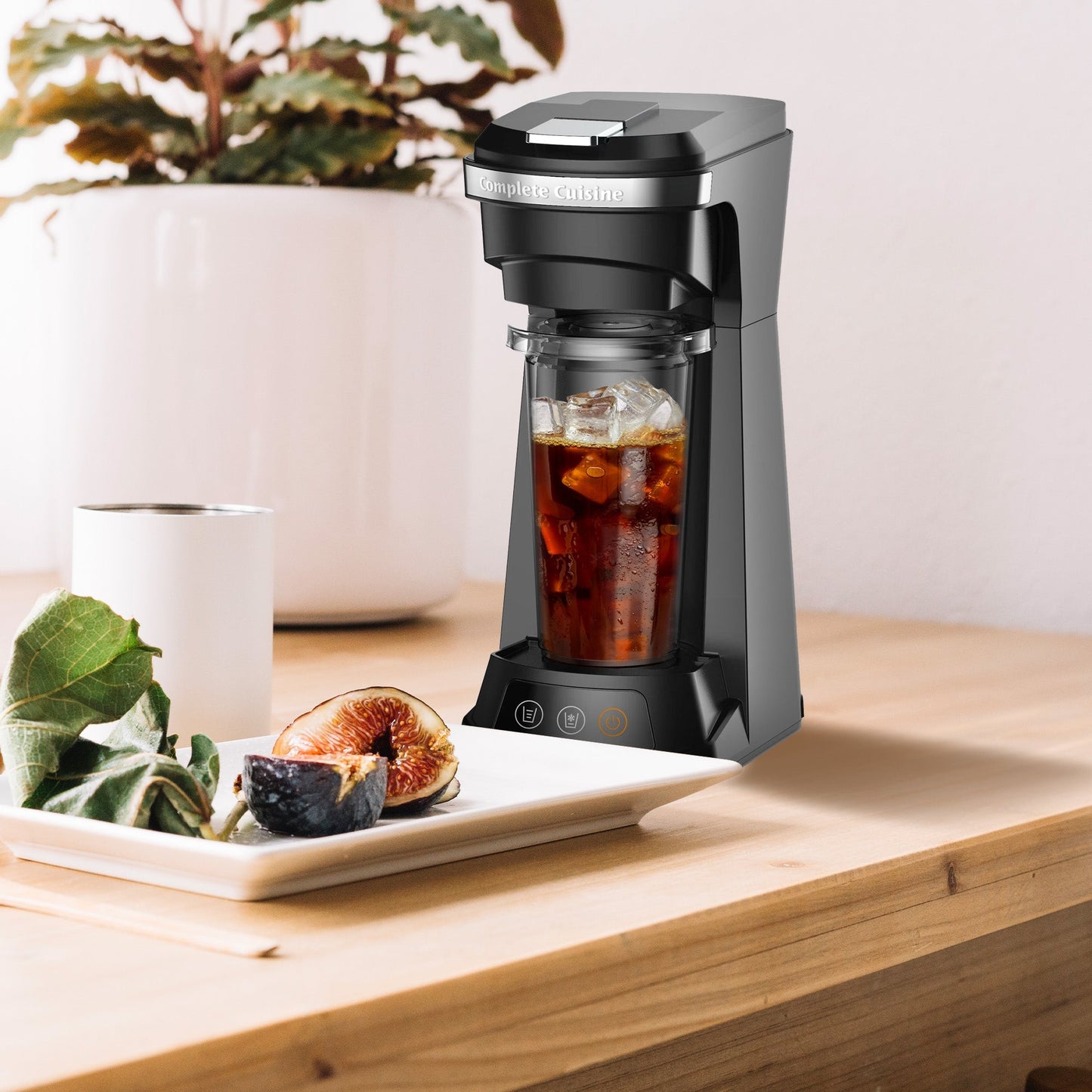 Complete Cuisine 4-in-1 Single Serve Coffee Maker, Hot and Iced Brewer, Black