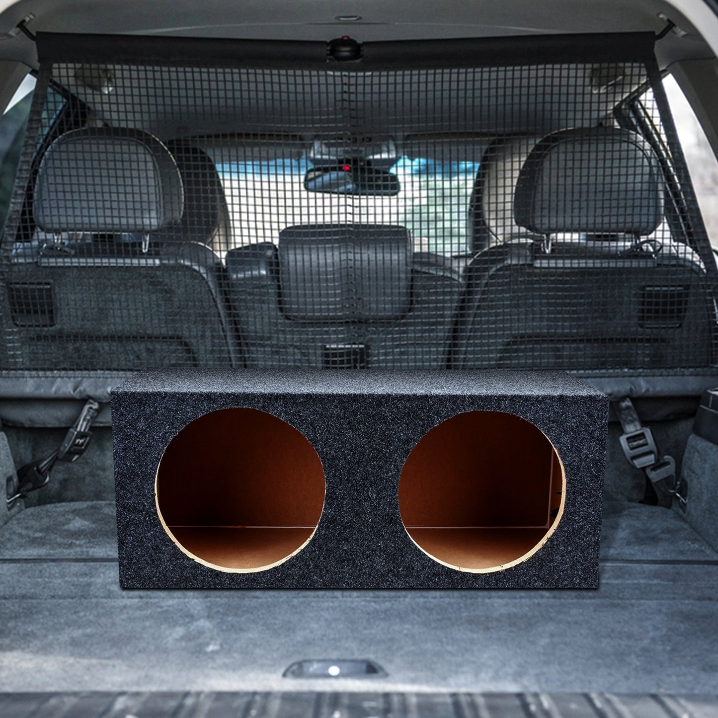 QPower 12" Heavy-Duty Dual Sealed Vehicle Subwoofer Enclosure Woofer Box, Gray - Find Fresh Goods