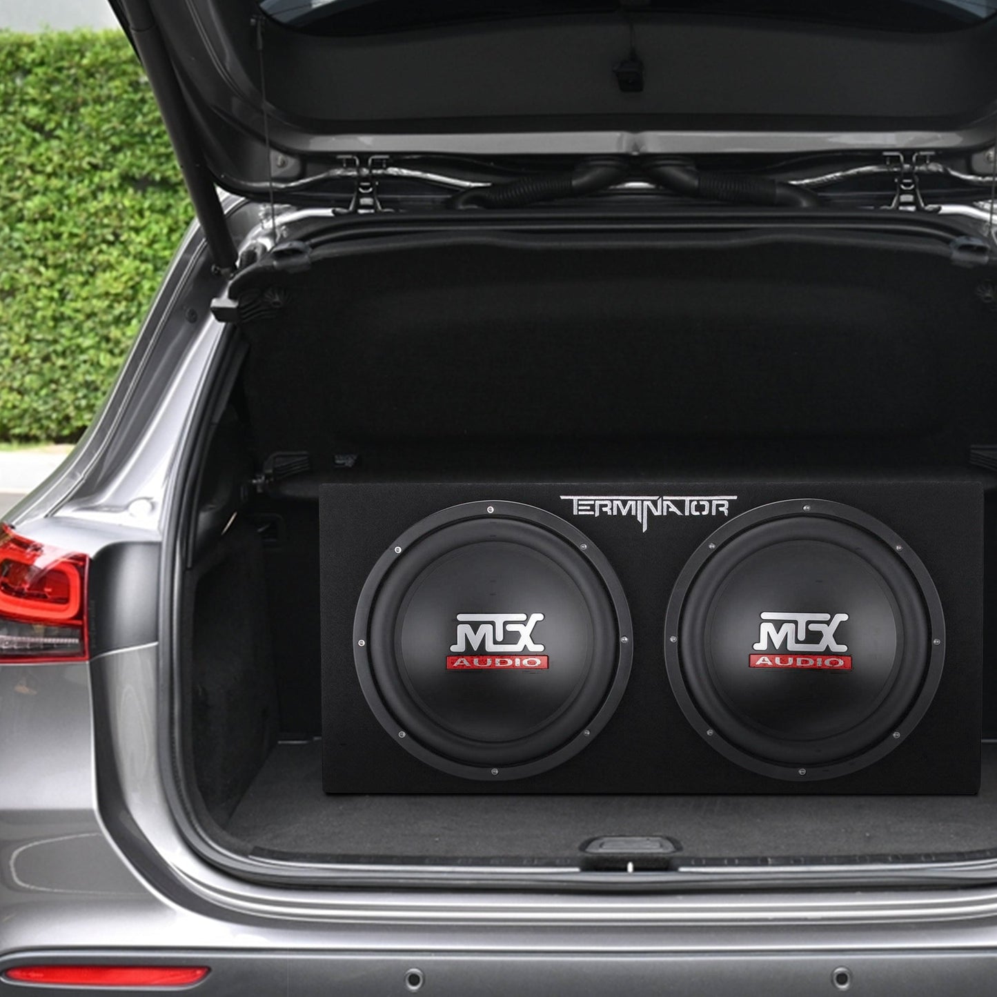 MTX 12 Inch Dual Car Subwoofer Audio, Sub Box, & Amplifier Bundle w/ Wiring Kit - Find Fresh Goods