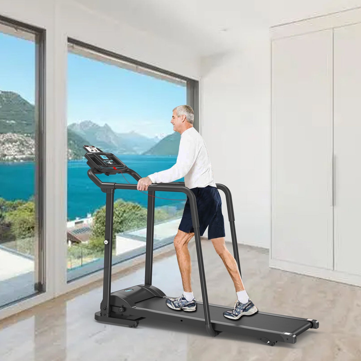 Ksports Advanced Rehab Treadmill 2.25 Horsepower Motor, Bluetooth Kinomap, Black